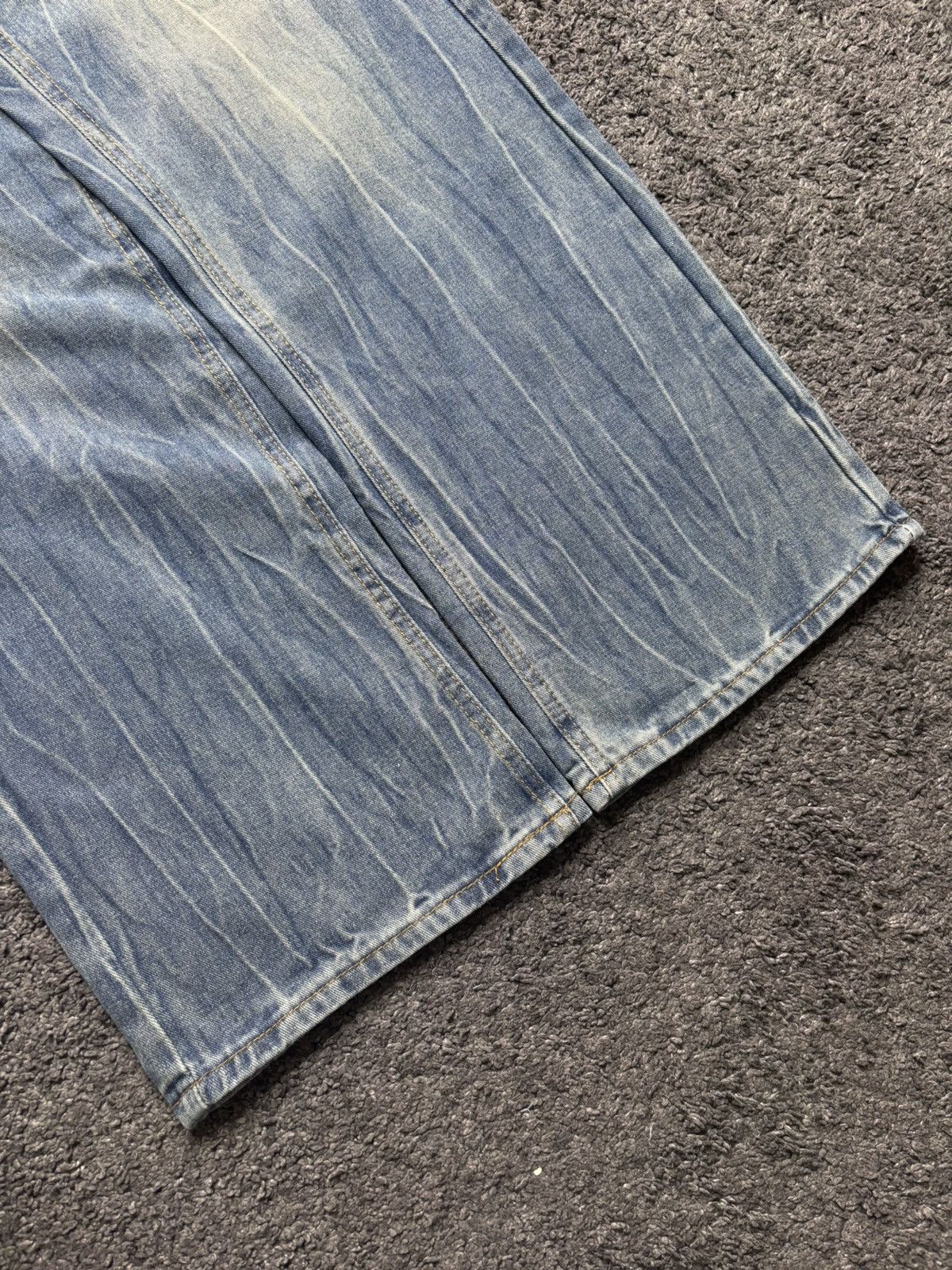 Jean × Vintage Vintage very rare wide leg electric thunder blue baggy jeans Size US 33 - 6 Thumbnail