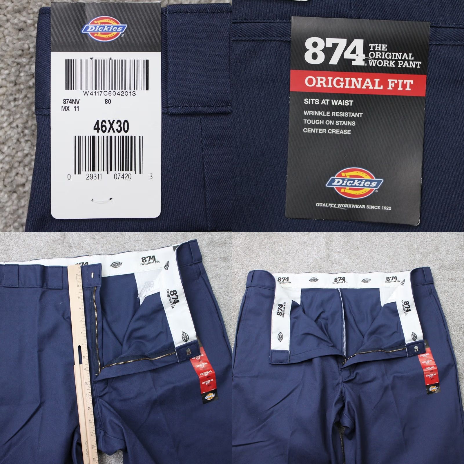Dickies Dickies 874 Dickies Work Pants NWT Mens 46x30 Blue 874 Original Fit Wrinkle Resistant Pants Regular Mens Blue 874 Dickies Size US 30 / EU 46 - 8 Thumbnail