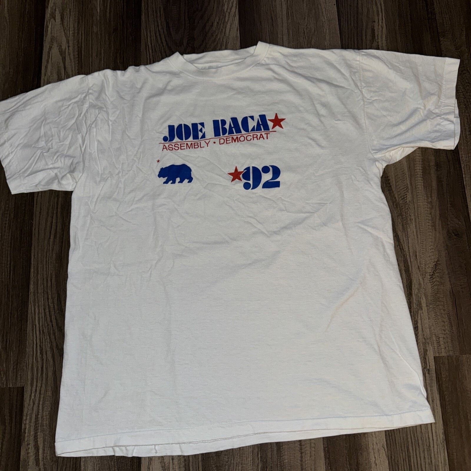 Band Tees Vintage 1992 Single Stitch Democrat T-Shirt White XL 22x27 Size US XL / EU 56 / 4 - 1 Thumbnail