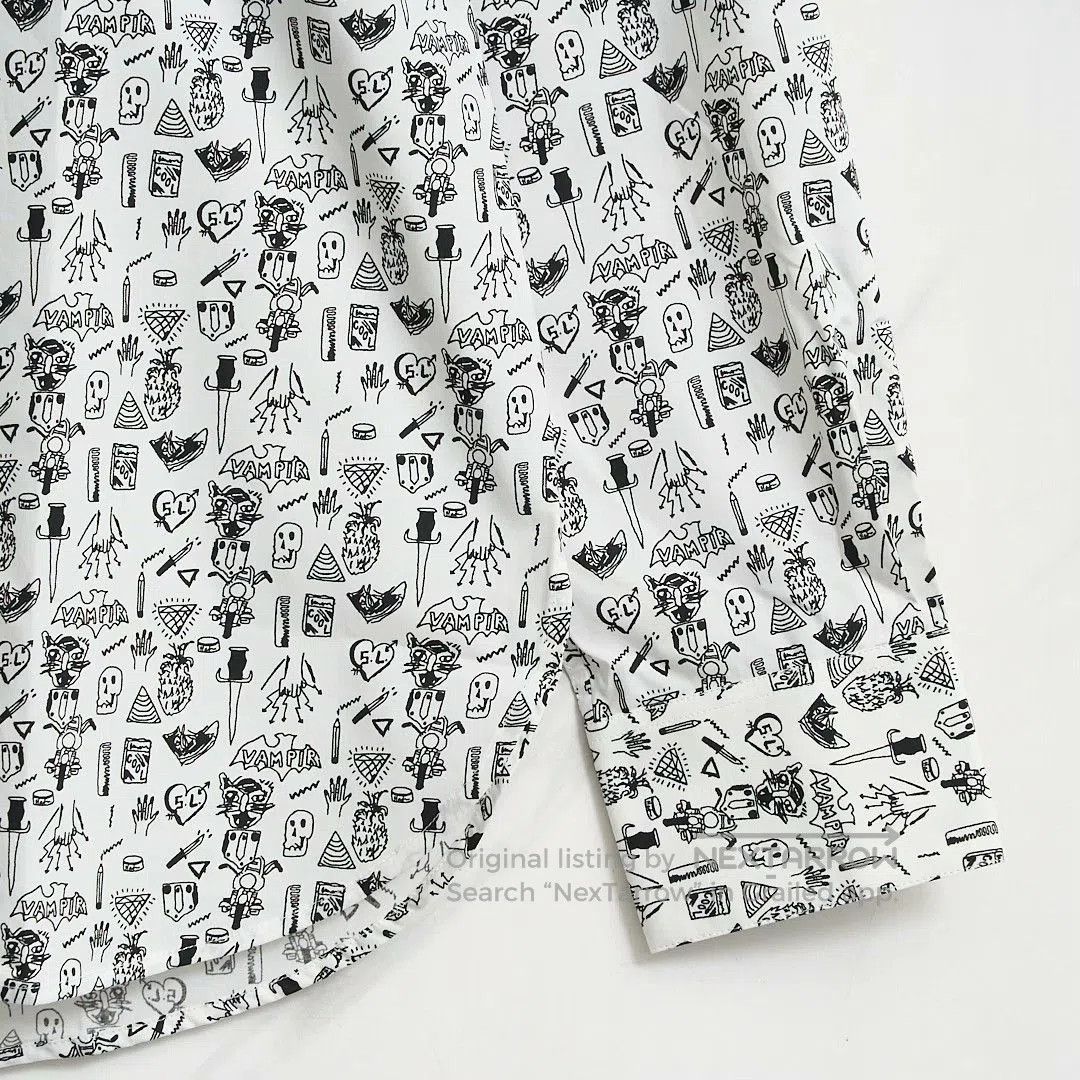 Saint Laurent Paris Saint Laurent Men's White Graphic Shirt. Size US XXS / EU 40 - 3 Thumbnail