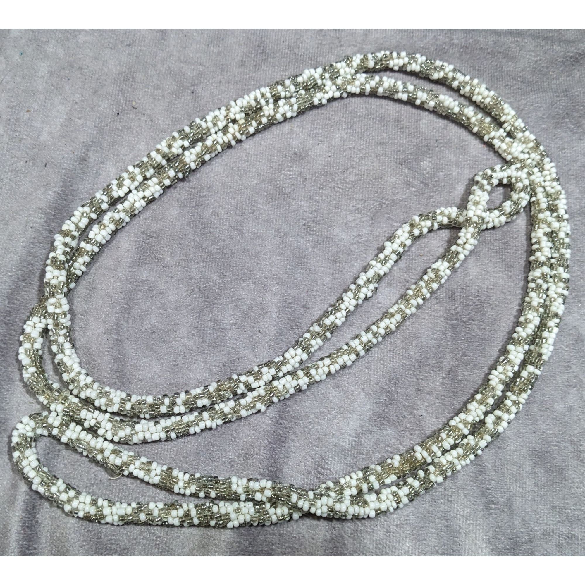 Other Grey And White Glass Beaded Rope Necklace Size ONE SIZE - 8 Thumbnail