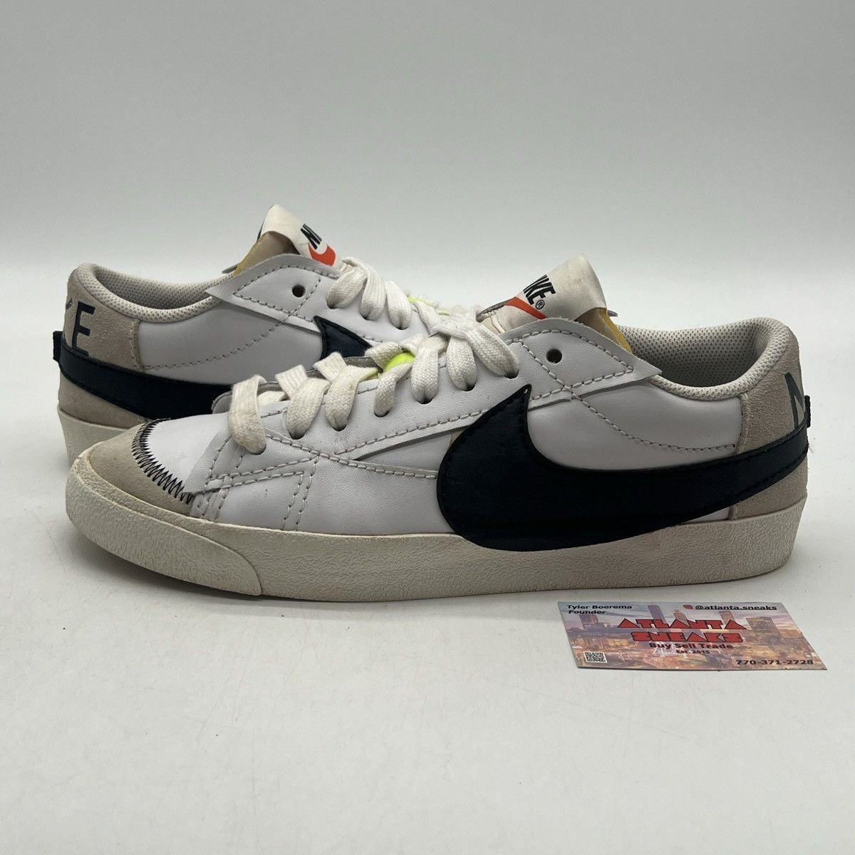Nike Blazer low 77 jumbo white black Size US 12 / EU 45 - 1 Thumbnail