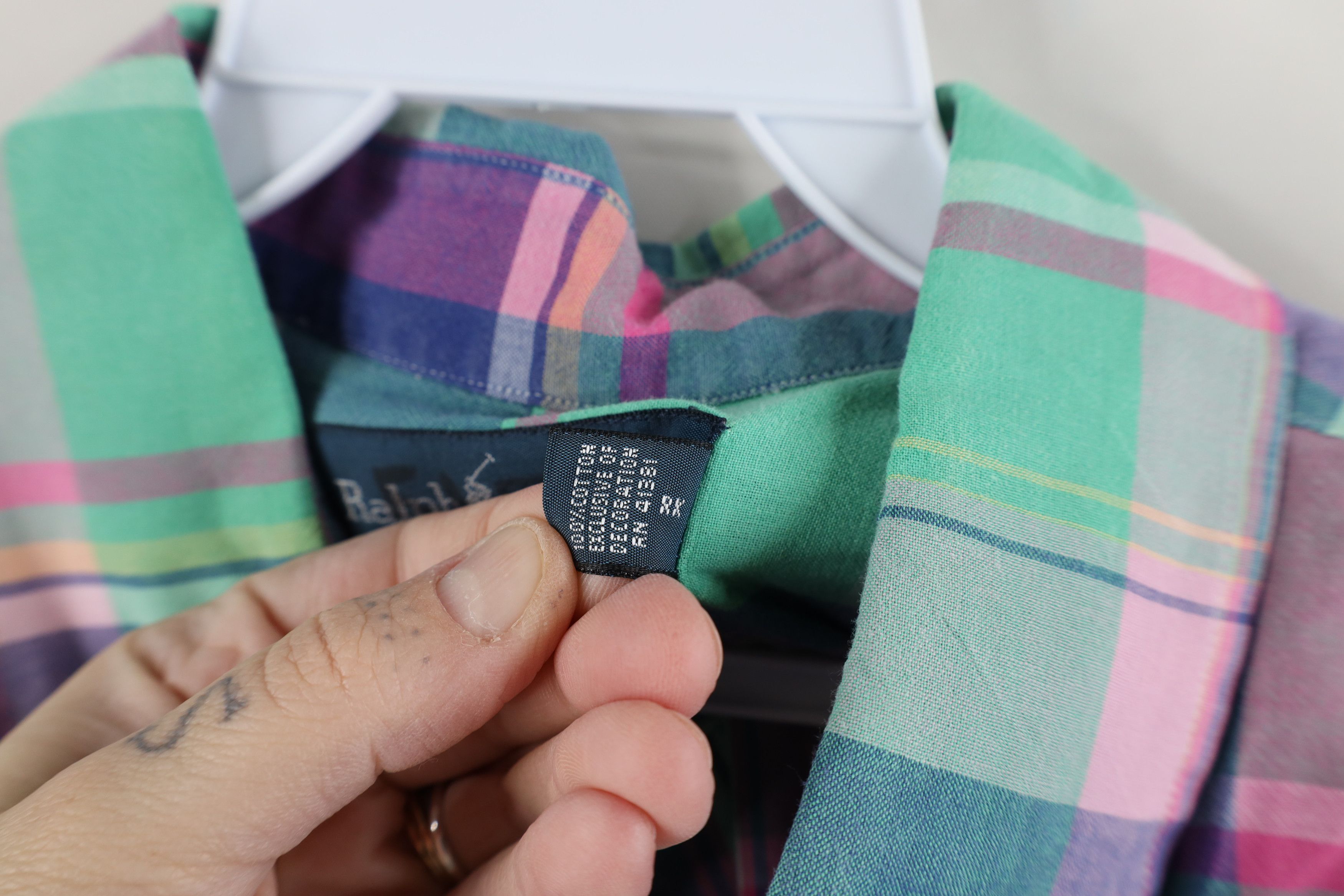 Ralph Lauren × Vintage Vintage 90s Ralph Lauren Madras Plaid Button Down Shirt Size US M / EU 48-50 / 2 - 9 Thumbnail
