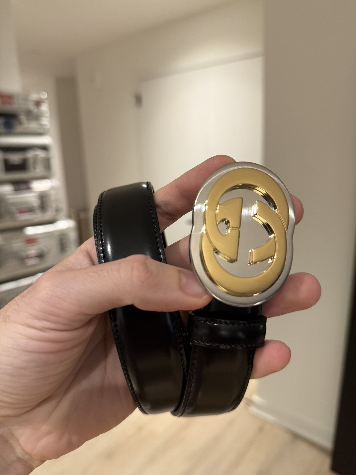 Gucci Gucci Interlocking G-Buckle Leather Belt Size 28 - 1 Thumbnail