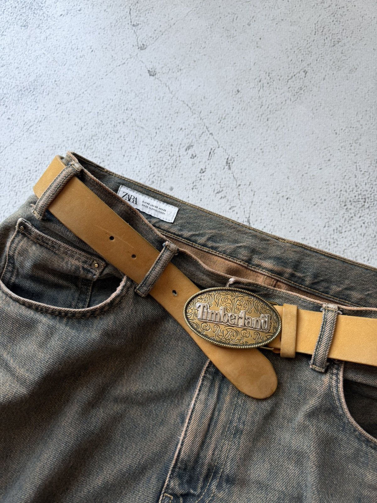 Timberland Timberland Vintage OG Genuine Leather Real Brown Belt Size ONE SIZE - 3 Thumbnail
