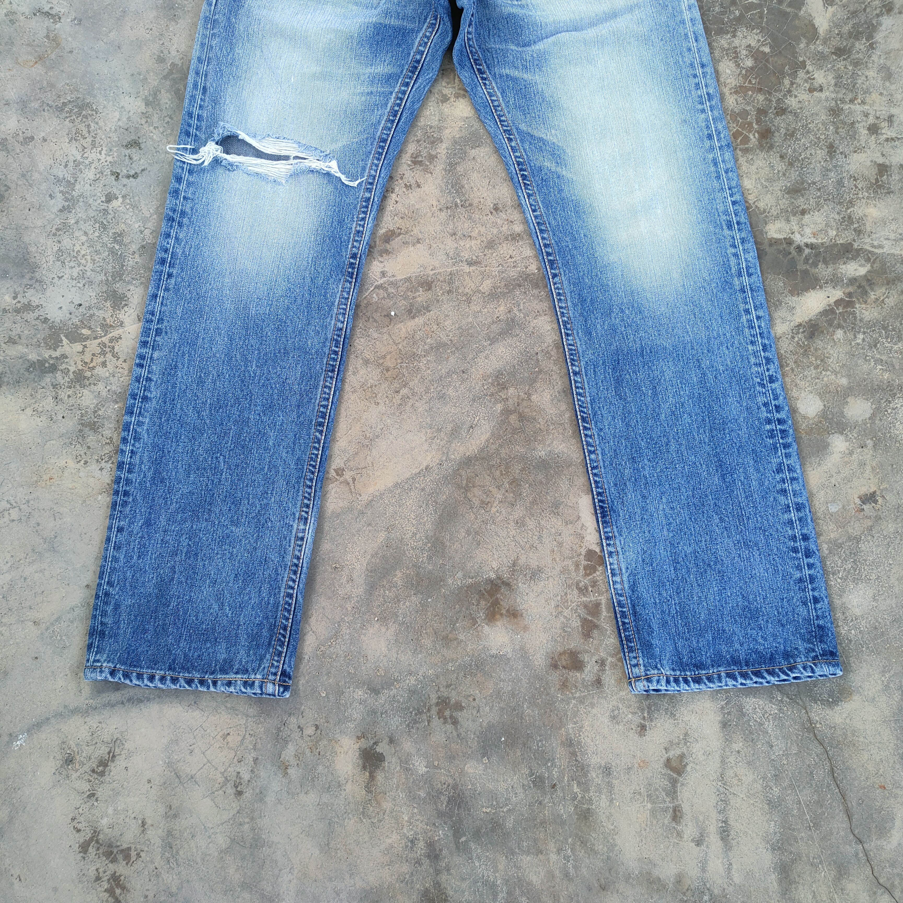 Edwin VINTAGE EDWIN FADED RIPPEP JEAN DENIM PANTS Size US 32 / EU 48 - 3 Thumbnail