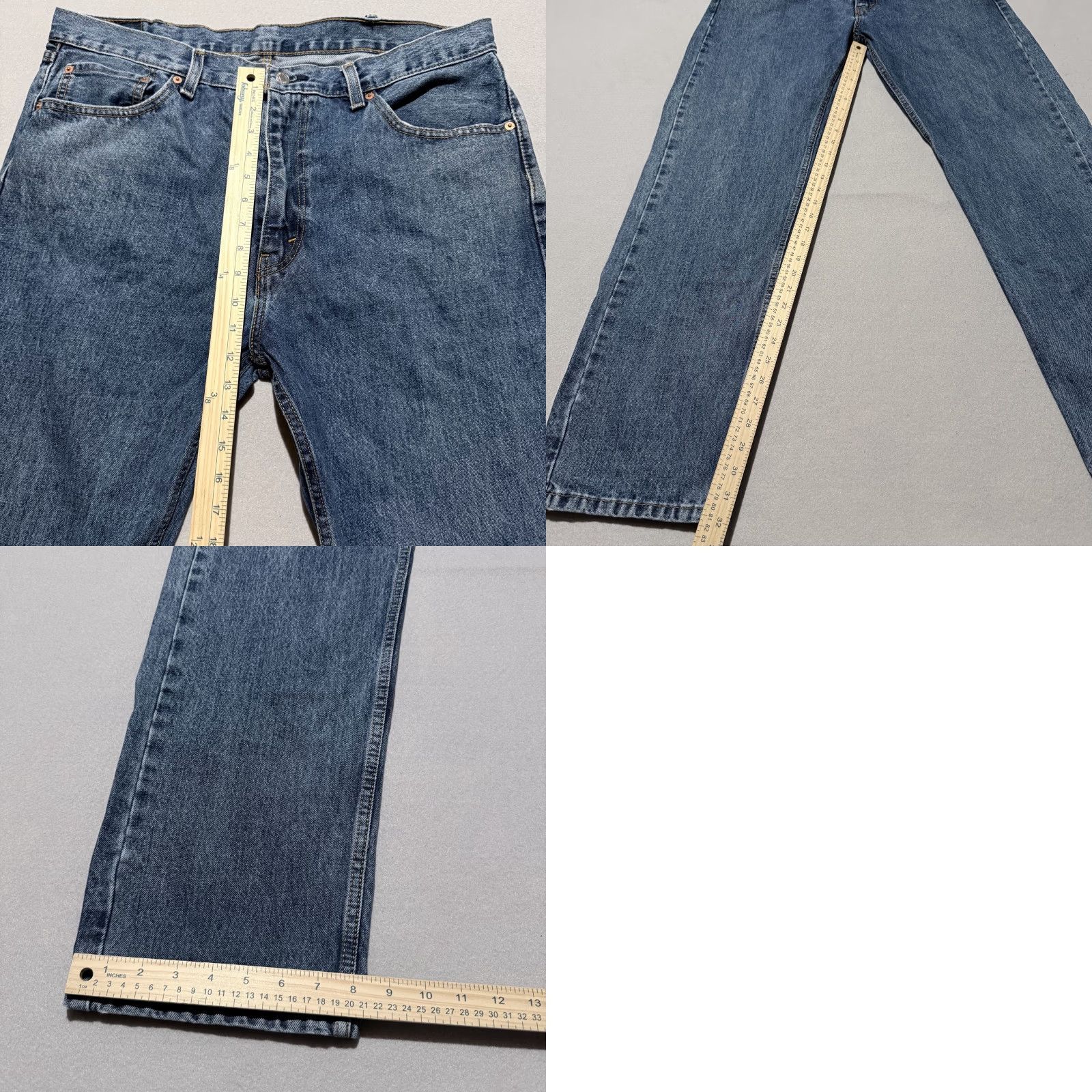 Levi's Levi's 505 Jeans Men Blue Denim Mid Rise Straight Classic Zip Fly 38x34 Size US 38 / EU 54 - 9 Thumbnail