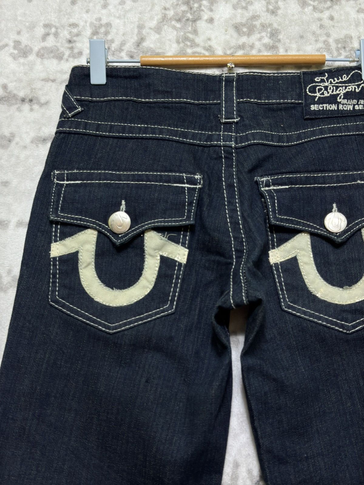 True Religion True Religion Bootcut Jeans White Patches Y2K Dark Wash Size US 29 - 8 Thumbnail