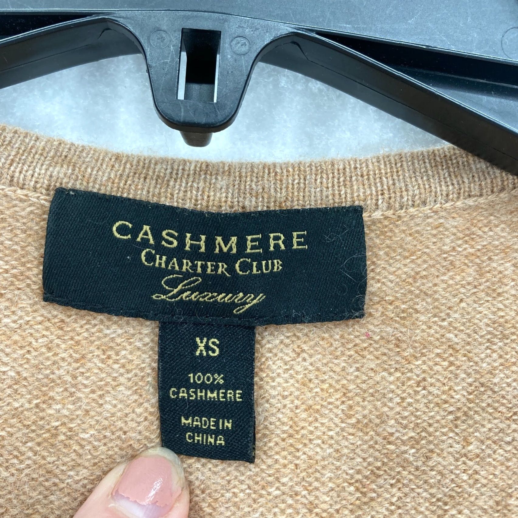 Club Room Club Room Luxury Cashmere Sweater Women's XS Brown V-Neck Long Sleeve Preppy Womens Size XS / US 0-2 / IT 36-38 - 4 Thumbnail