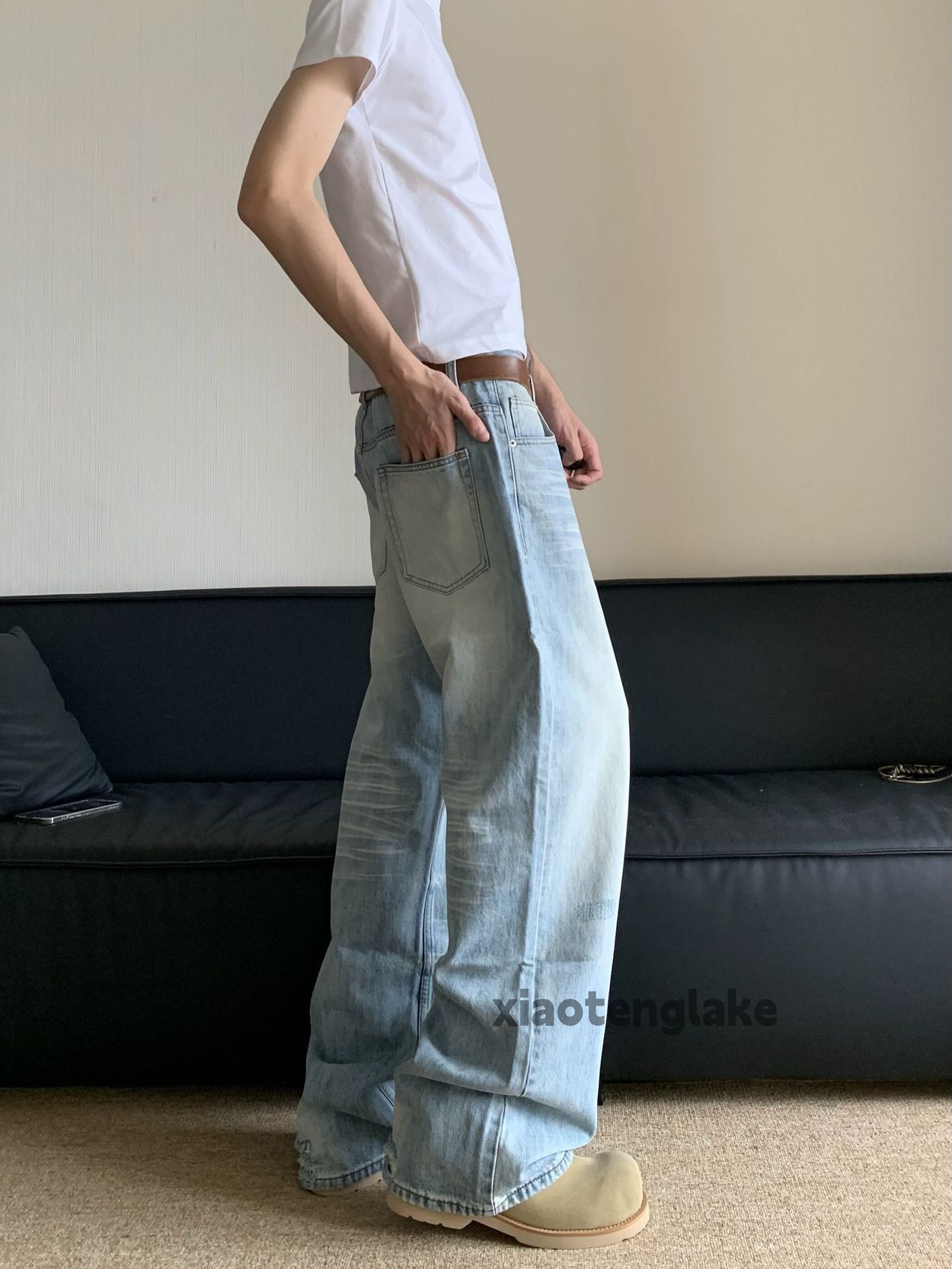 Jean × Vintage washed faded loose baggy yuppie cleanfit jeans Size US 34 / EU 50 - 4 Thumbnail