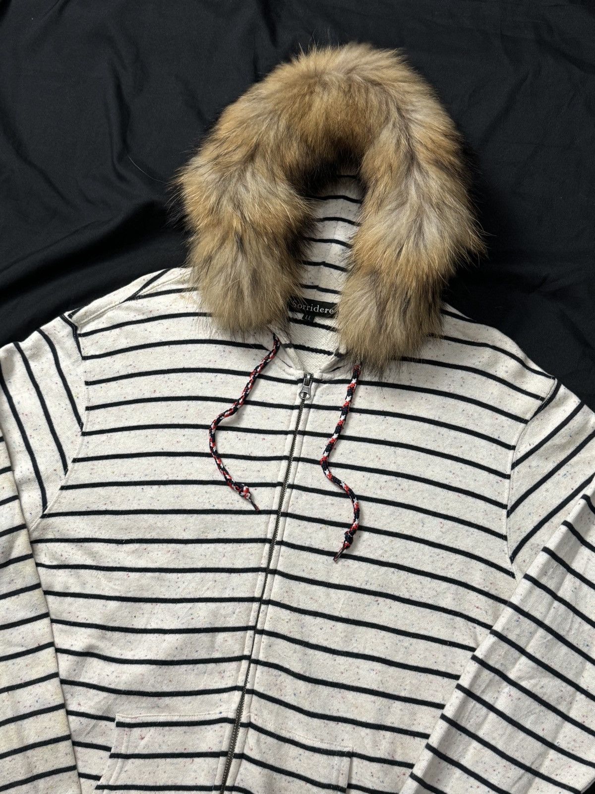 Hysteric Glamour × Japanese Brand × Le Grande Bleu (L.G.B.) Faux fur sorridere stripe hoodie Size US L / EU 52-54 / 3 - 2 Thumbnail