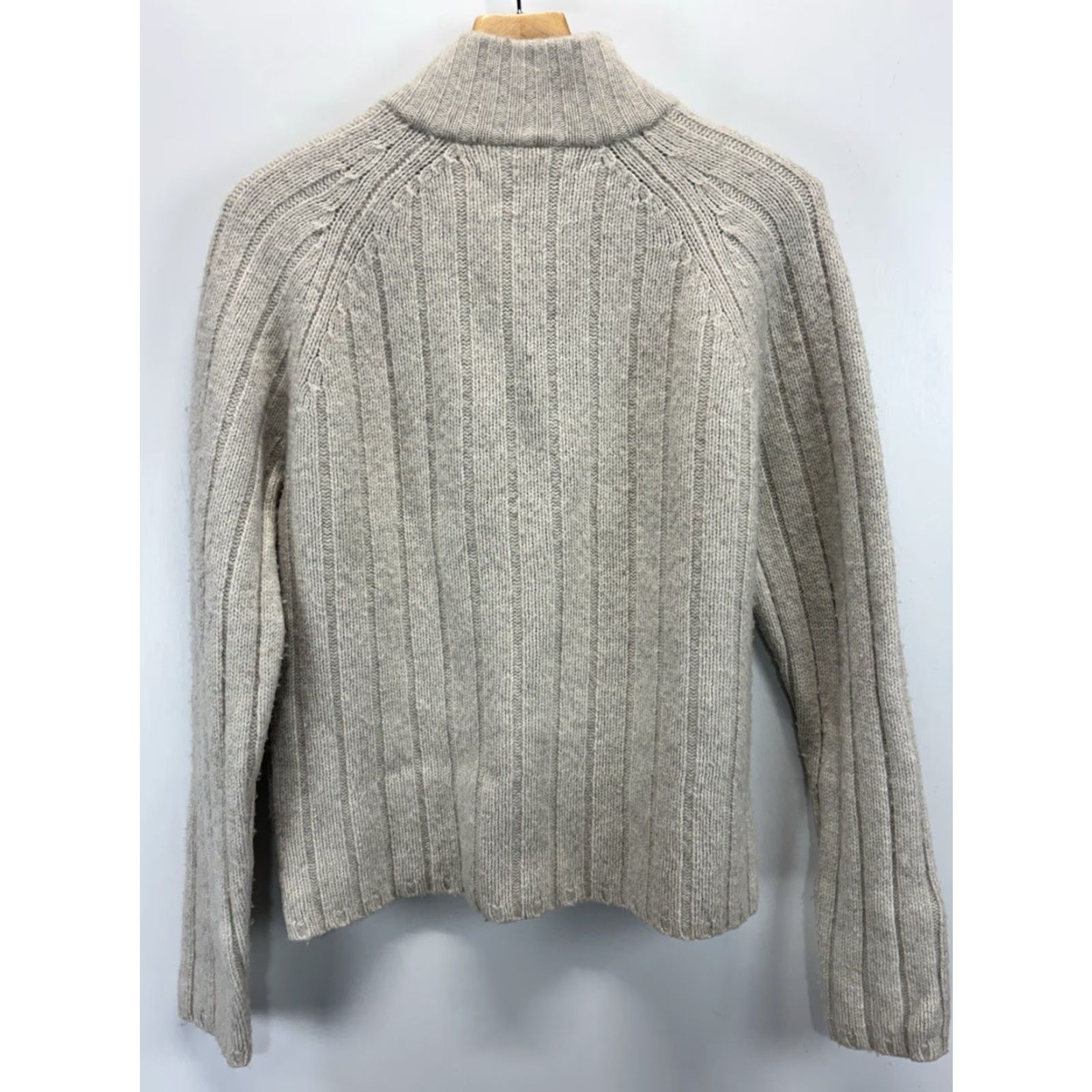 Abercrombie & Fitch VINTAGE Abercrombie & Fitch Sweater Men’s M Grey Be%ige Wool Blend Mock Neck Long Sleeve Chunky-Knit Pullover Size US M / EU 48-50 / 2 - 3 Thumbnail