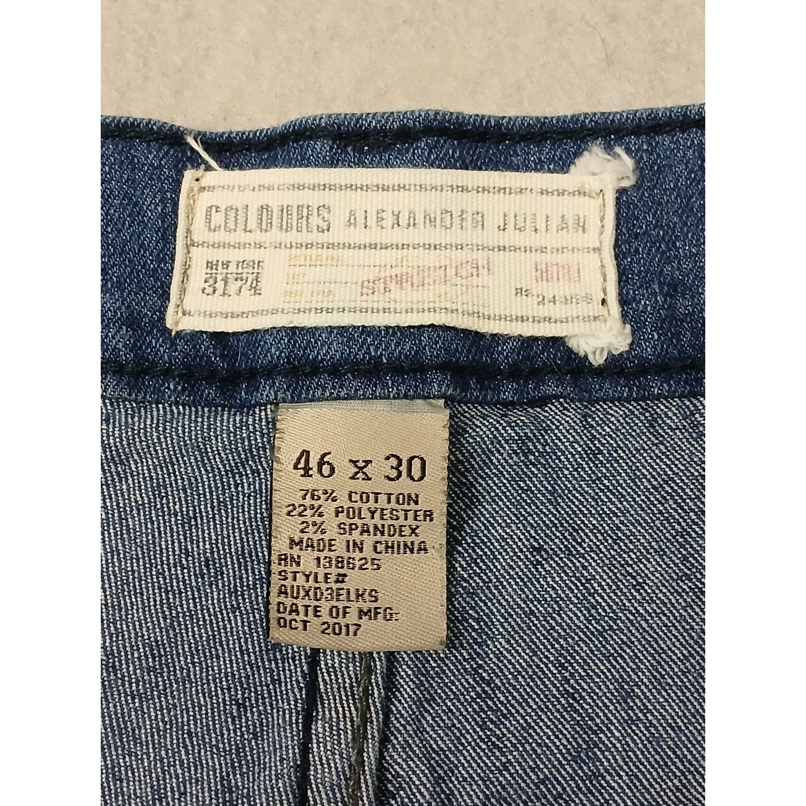 Colours Colours (46x30) Men's Stretch Straight Blue Denim Jeans Size US 30 / EU 46 - 8 Thumbnail