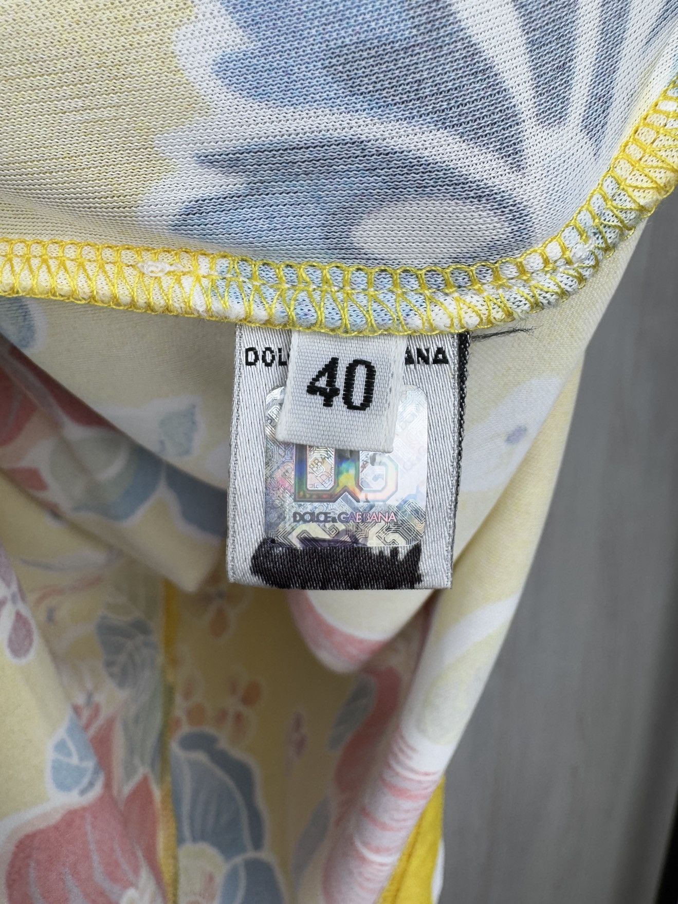 Dolce & Gabbana DOLCE & GABBANA Yellow Floral Top With Gold Chain Straps Y2k Size M / US 6-8 / IT 42-44 - 8 Thumbnail