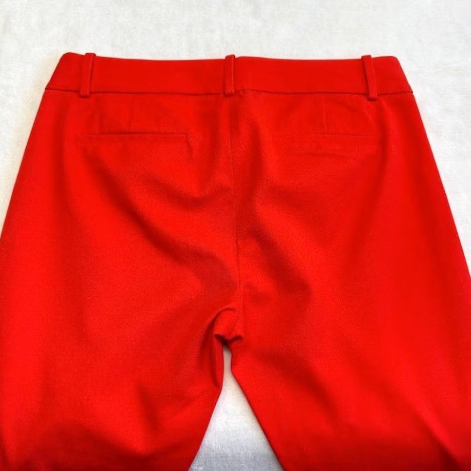 J.Crew J.CREW Minnie Ankle Pants Dress Pants Cropped Mid Rise Red Trouser Slim Fit Stretch Cotton Spandex Women's Size 4 Size 27" / US 4 / IT 40 - 5 Thumbnail