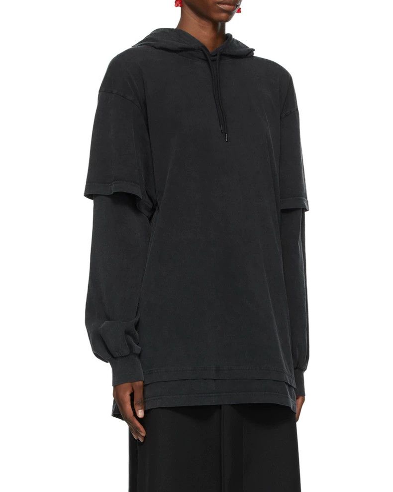 Balenciaga Balenciaga Faux two-piece hooded sweatshirt black water-wa Size US S / EU 44-46 / 1 - 7 Thumbnail
