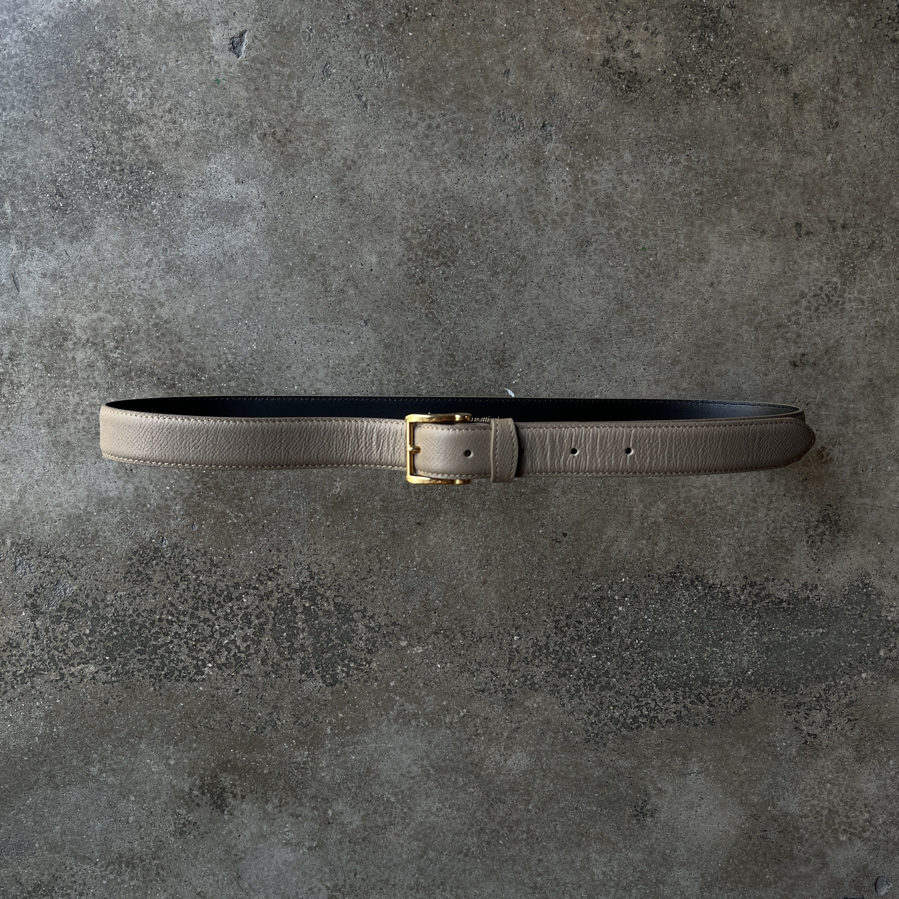 AMI AMI Leather Belt Taupe Clair Size 32 - 2 Thumbnail