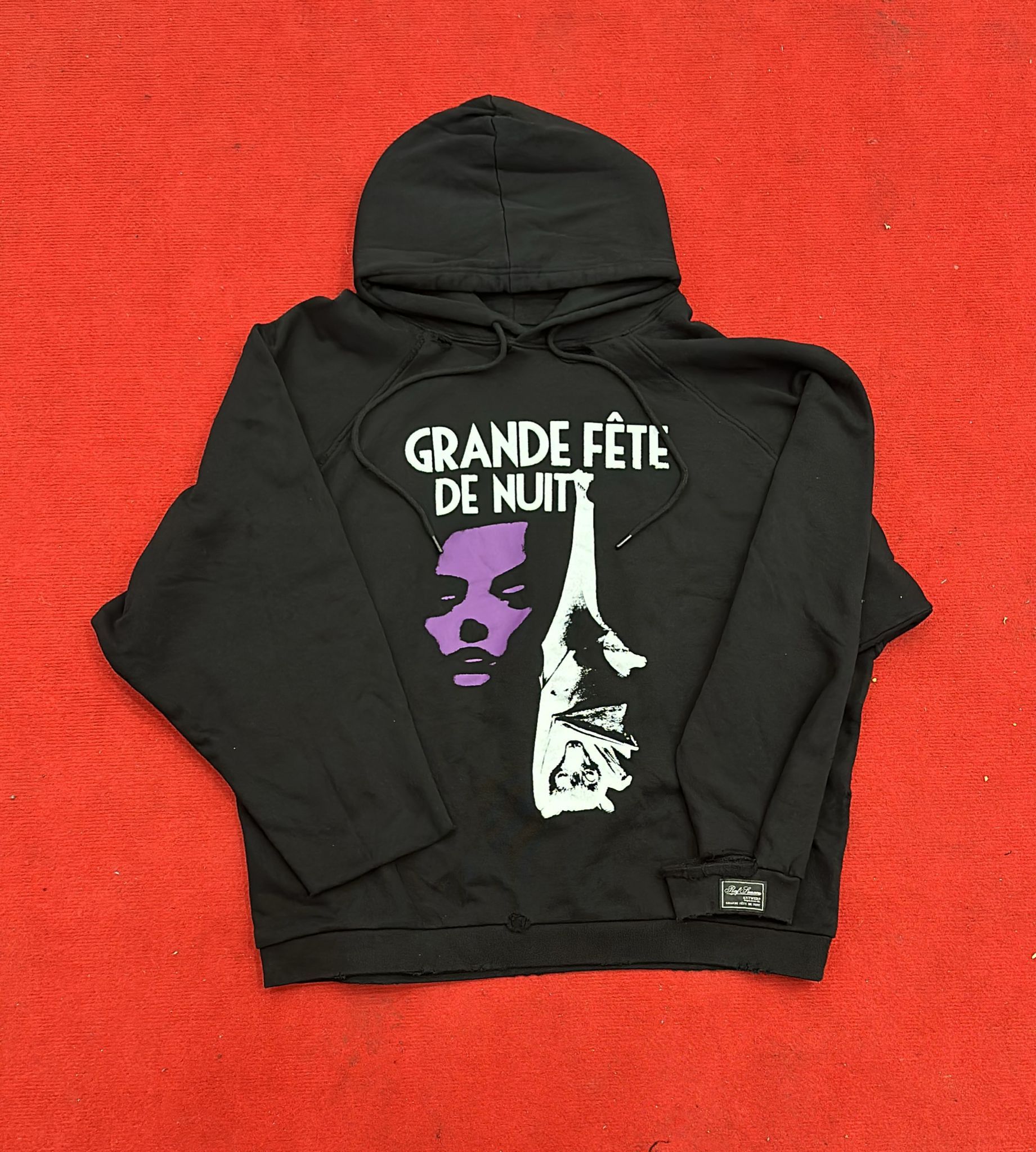 Raf Simons CC000021 2007 Sample Grande Fete De Nuit Hoodie in Black Size US L / EU 52-54 / 3 - 3 Thumbnail