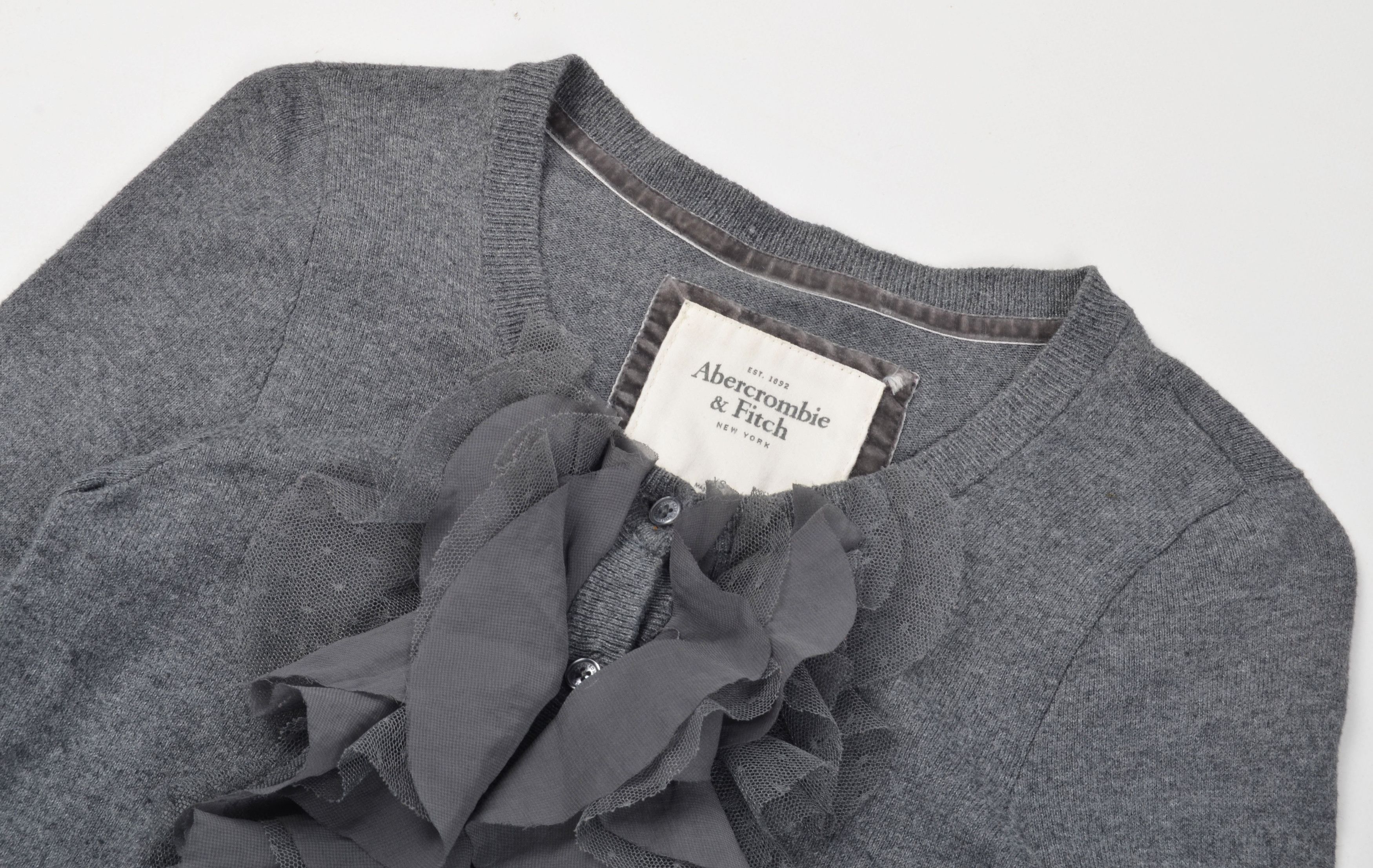 Abercrombie & Fitch × Designer × Vintage Abercrombie & Fitch Y2K Babydoll Coquette Ruffle Cardigan Size XS / US 0-2 / IT 36-38 - 5 Thumbnail