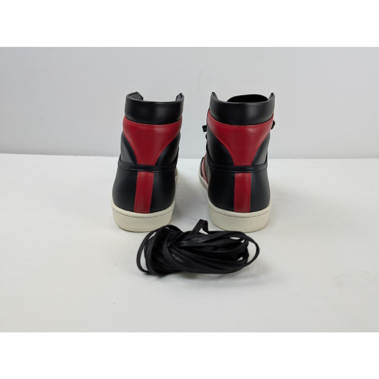 Saint Laurent Paris o1rshd1 Alpha Sigma SL10H Hi Top Sneakers in Red/Black Size US 10 / EU 43 - 11 Thumbnail