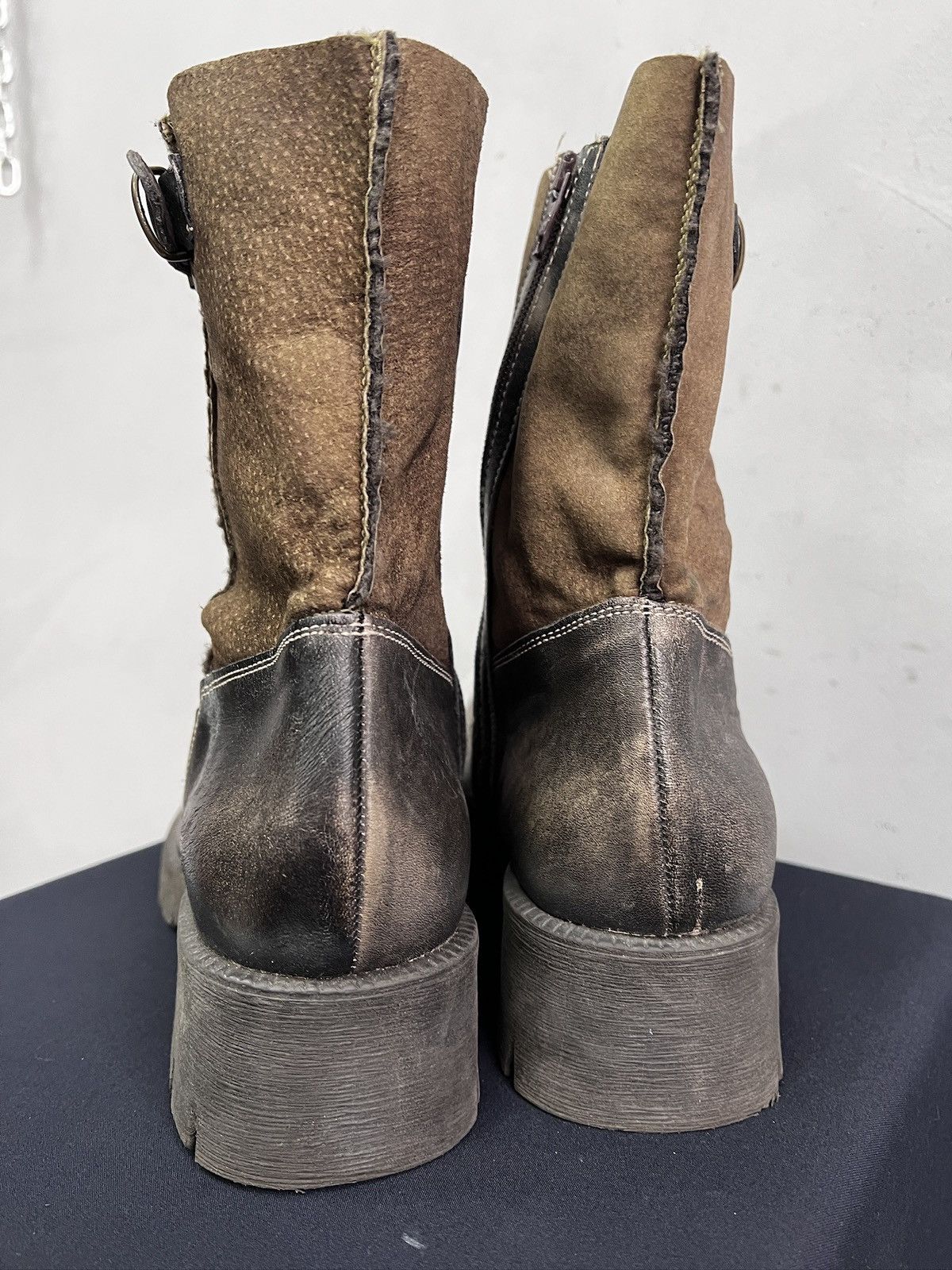 Hedi Slimane Avant garde platform boots brown leather guidi style 90s Size US 8 / EU 41 - 9 Thumbnail