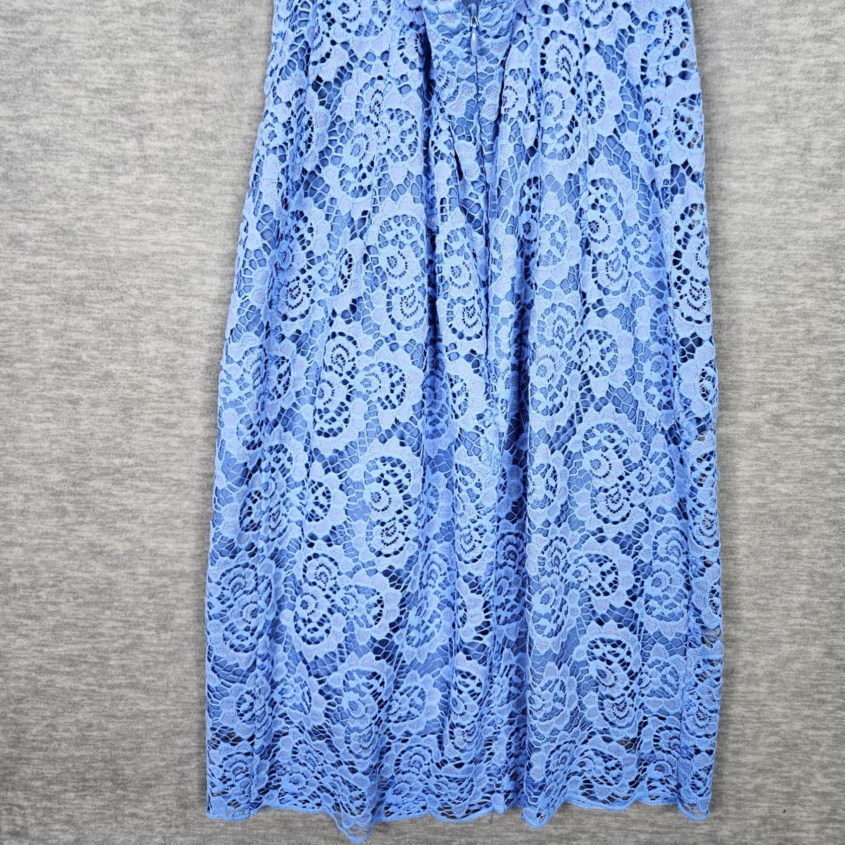 Nanette Lepore Nanette Lepore Blue Lace Sheath Tie Neck Women's Dress Size 2 Size XS / US 0-2 / IT 36-38 - 4 Thumbnail