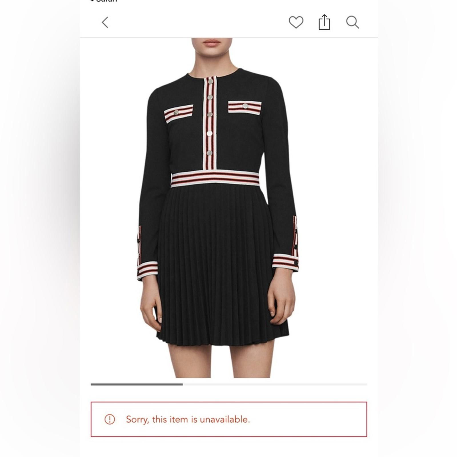 Majestic Maje Rouli Striped trim Black dress Size S / US 4 / IT 40 - 1 Thumbnail