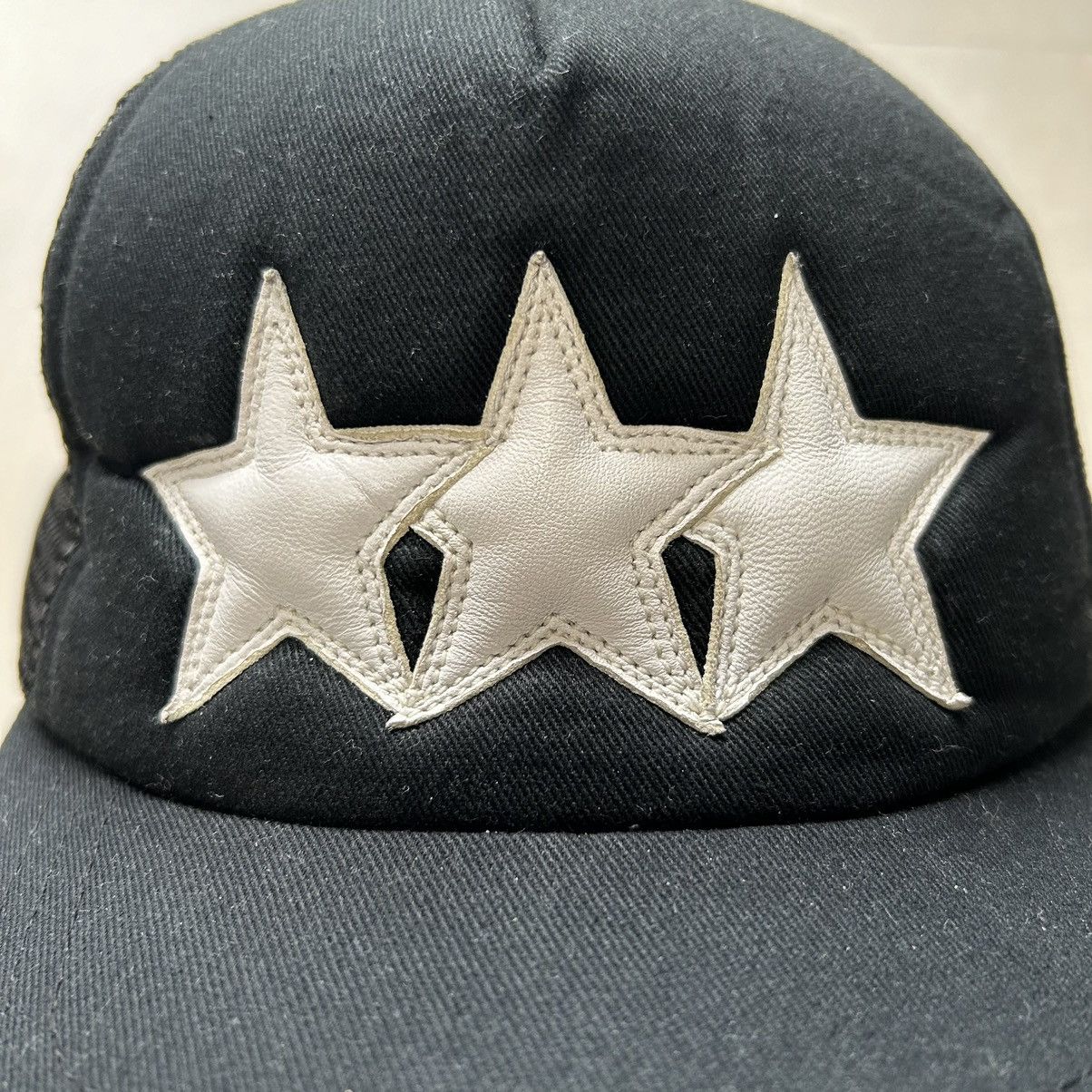 Chrome Hearts Chrome Hearts Leather Triple Star Trucker Hat