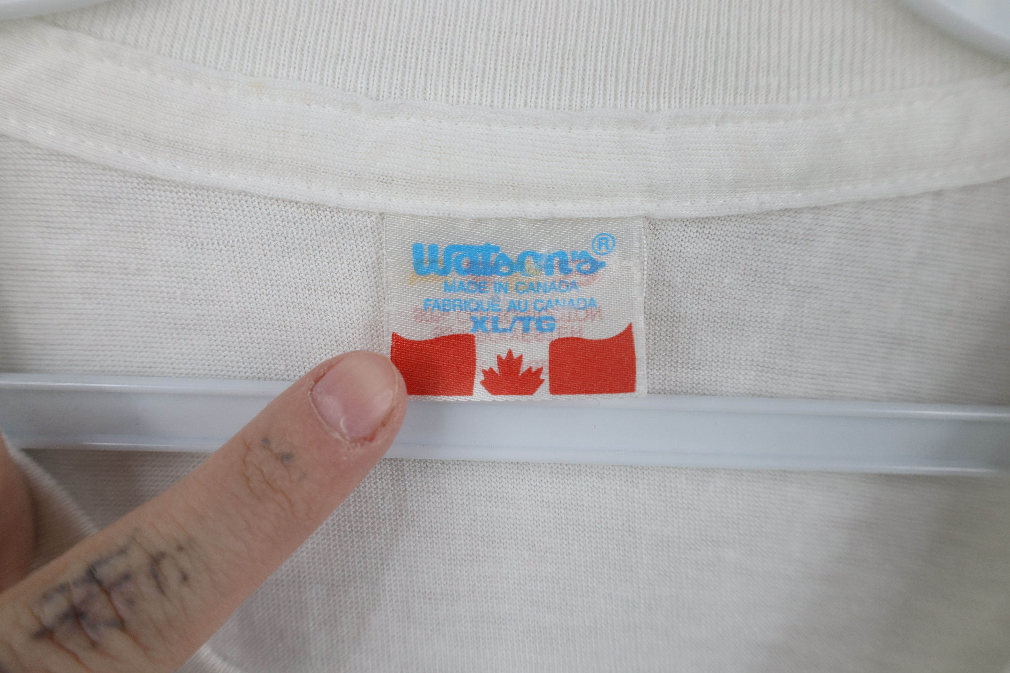 Vintage Vintage 90s Streetwear Thin Short Sleeve T-Shirt White 50/50 Size US XL / EU 56 / 4 - 7 Thumbnail