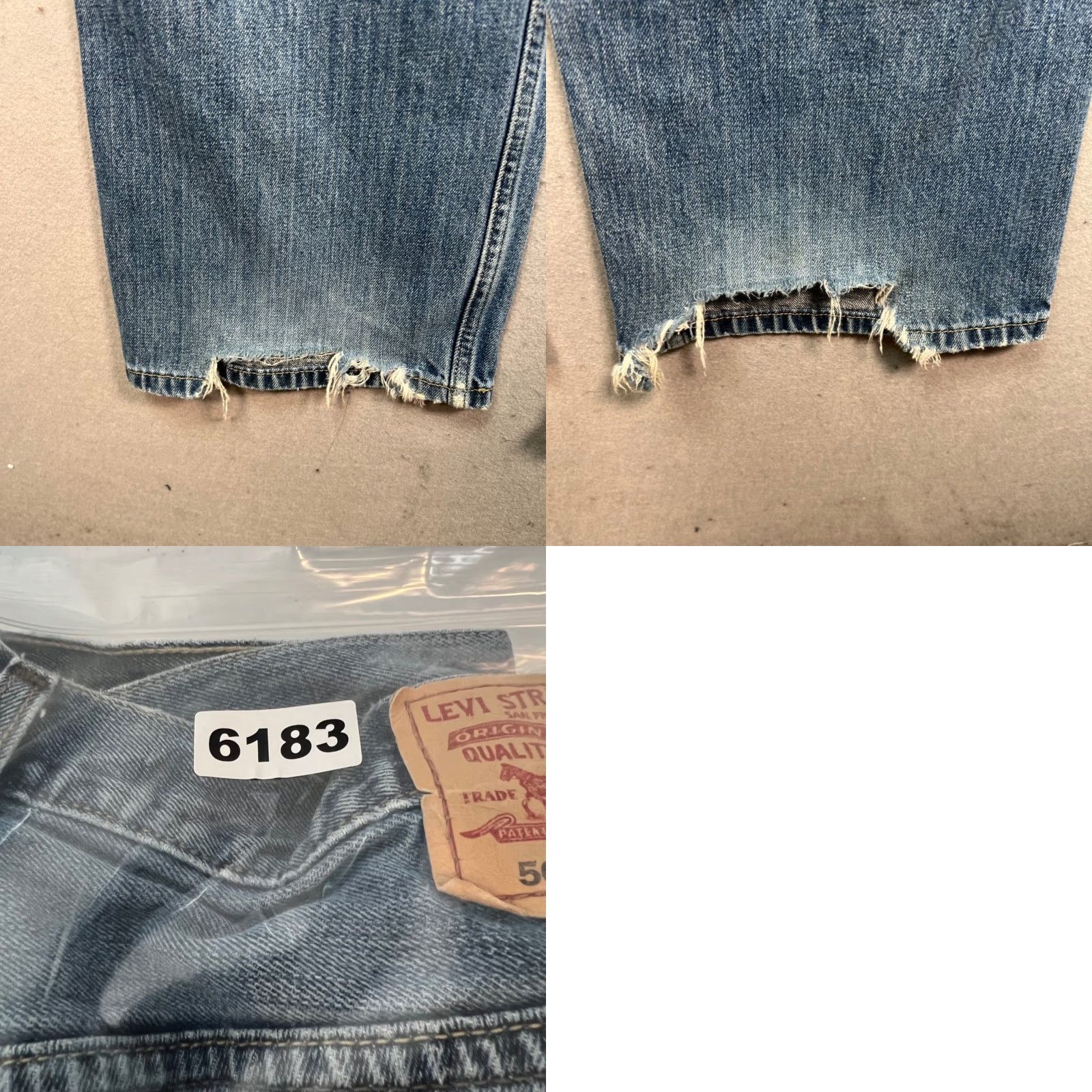 Levi's Levis 569 Jeans Mens 36 x 32 Distressed Hem Blue Denim Straight Relaxed Regular Fit 5-Pocket Denim Blue Jeans Mens Size US 36 / EU 52 - 9 Thumbnail