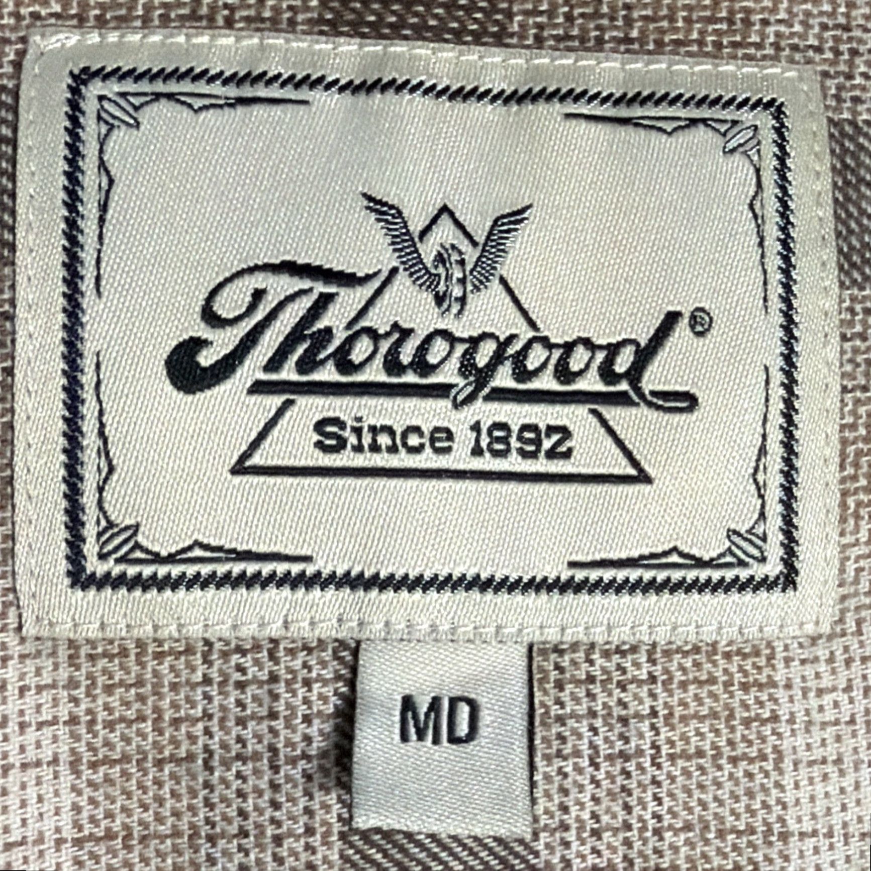 Thorogood Thorogood Brown Tan Wide Plaid Shirt Pearl Snap Mens M Western Flap Pockets Soft Size US M / EU 48-50 / 2 - 2 Thumbnail
