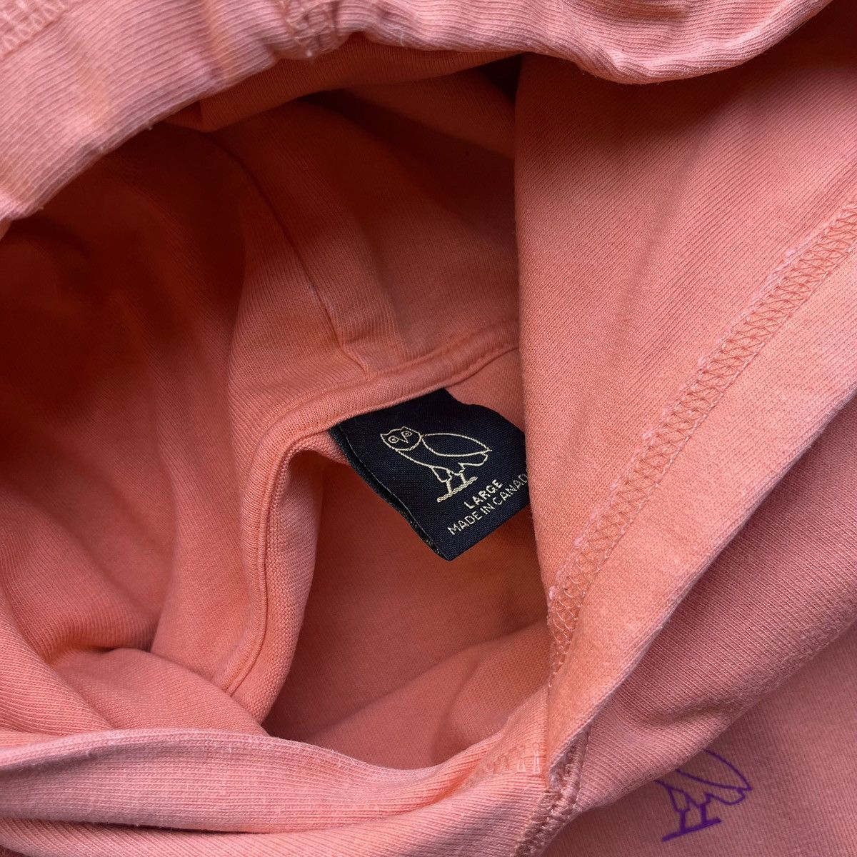 Drake × October's Very Own OVO small own Drake washed salmon pink hoodie Size US L / EU 52-54 / 3 - 6 Thumbnail