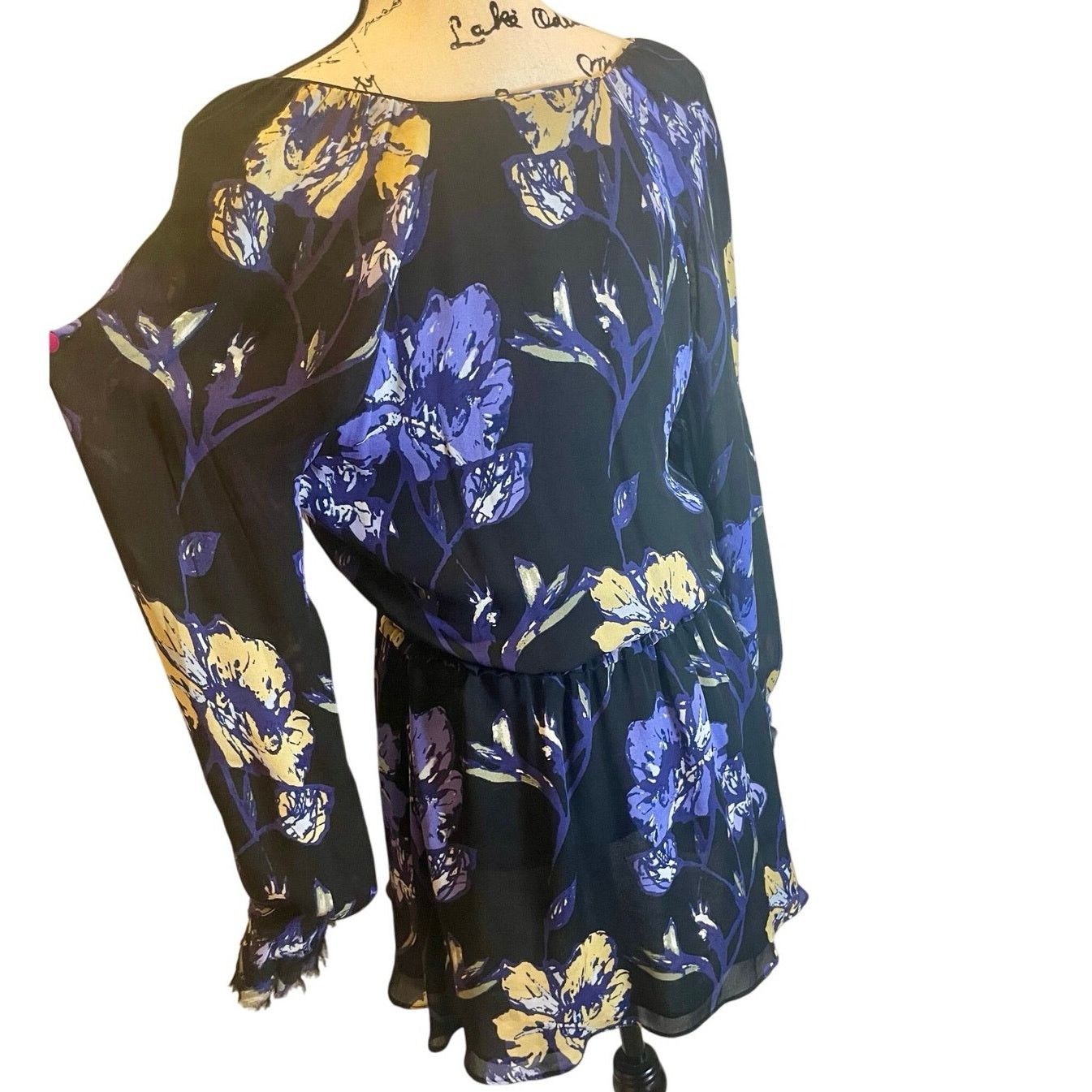 Ramy Brook RAMY BROOK MINI DRESS MILENE SILK FLORAL RUFFLE SMOCKE SZ S Size S / US 4 / IT 40 - 15 Thumbnail