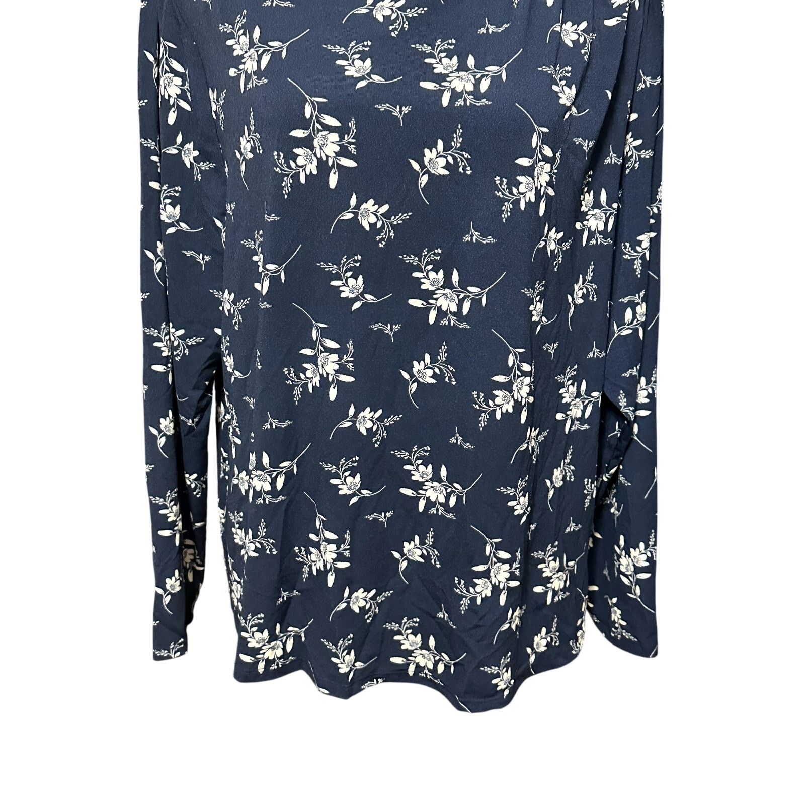 Other Belldini Blouse Shoulder Button Floral Blue/Cream Women's 2X Size XXL / US 16-18 / IT 52-54 - 3 Thumbnail