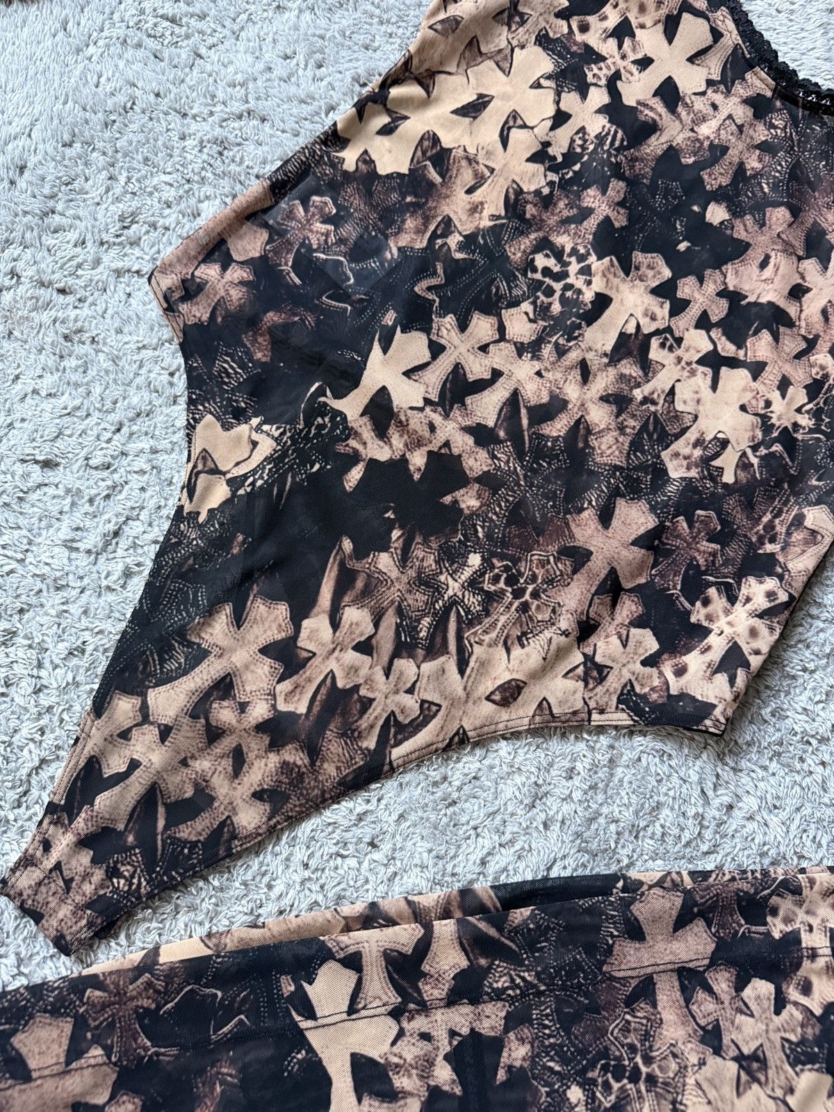 Chrome Hearts Chrome Hearts cross print mesh body & skirt Size S / US 4 / IT 40 - 5 Thumbnail