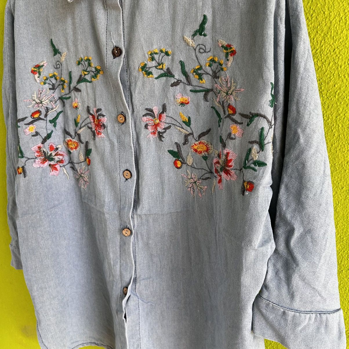 Vintage Vintage Fitme Japanese Floral Embroidery Button down Shirt Size M / US 6-8 / IT 42-44 - 5 Thumbnail