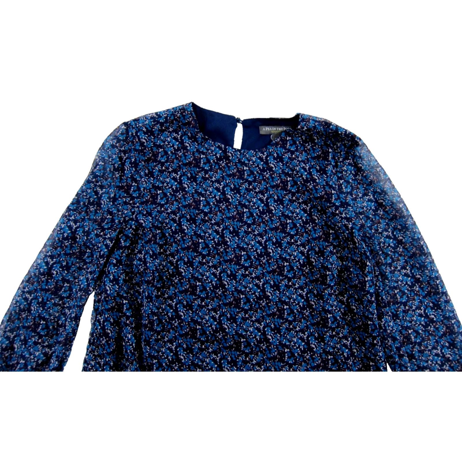 Vintage A Pea In The Pod Maternity Floral Long Sleeve Tunic Blue XS Dress Size XS / US 0-2 / IT 36-38 - 4 Thumbnail