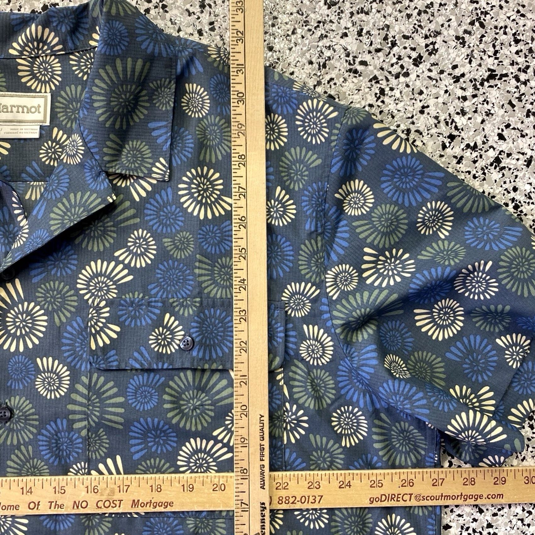 Marmot Marmot Short Sleeve Button Shirt Men 2XL Blue Print AOP Graphic Print Casual Button-Up Shirt Mens | Marmot Size US XXL / EU 58 / 5 - 2 Thumbnail