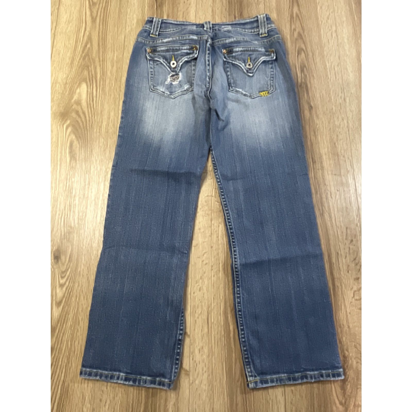 Miss Me VINTAGE Miss Me Women's Jeans Lucy Bootcut Low Rise Distressed Blue Size 28 Casual Western Size 28" / US 6 / IT 42 - 2 Thumbnail