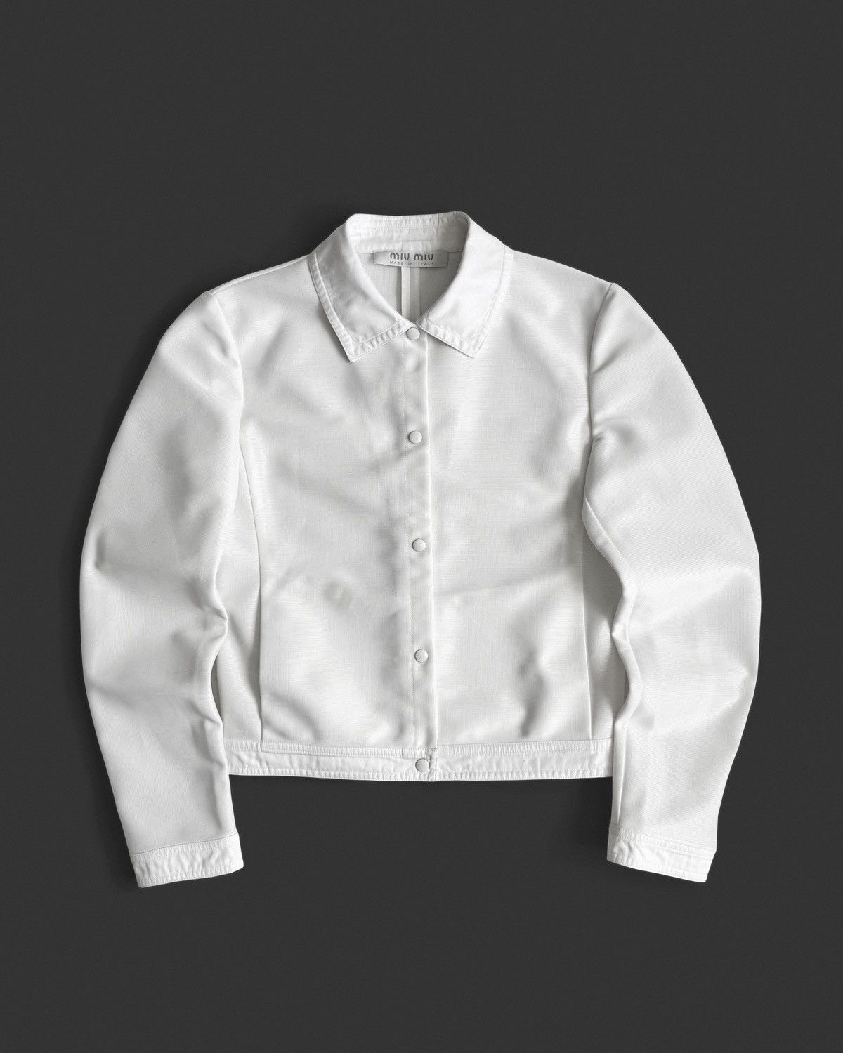Miu Miu 00s Miu Miu Archive Collared SnapBack Mesh Cropped Jacket Size S / US 4 / IT 40 - 1 Thumbnail