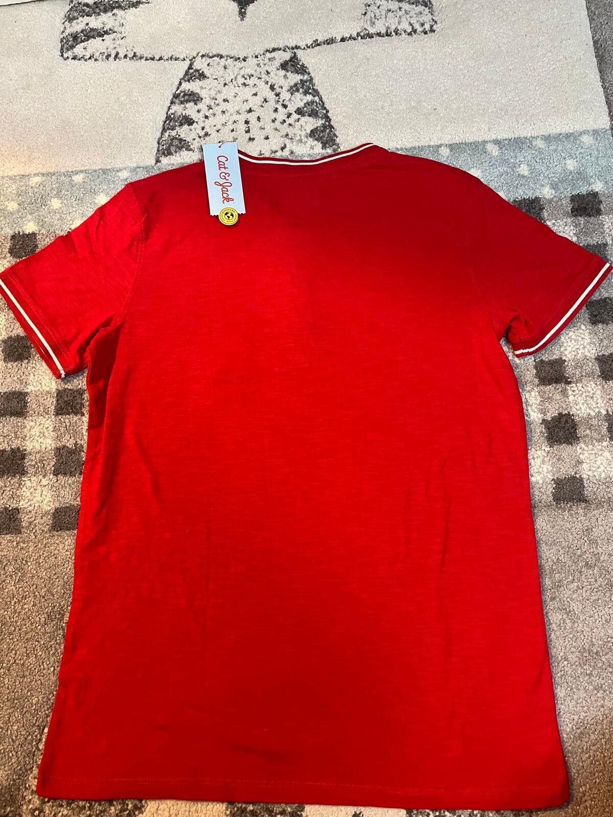 Other Kids XL 14 Red Henley Tee Short Sleeve NWT Unisex Size ONE SIZE - 3 Thumbnail