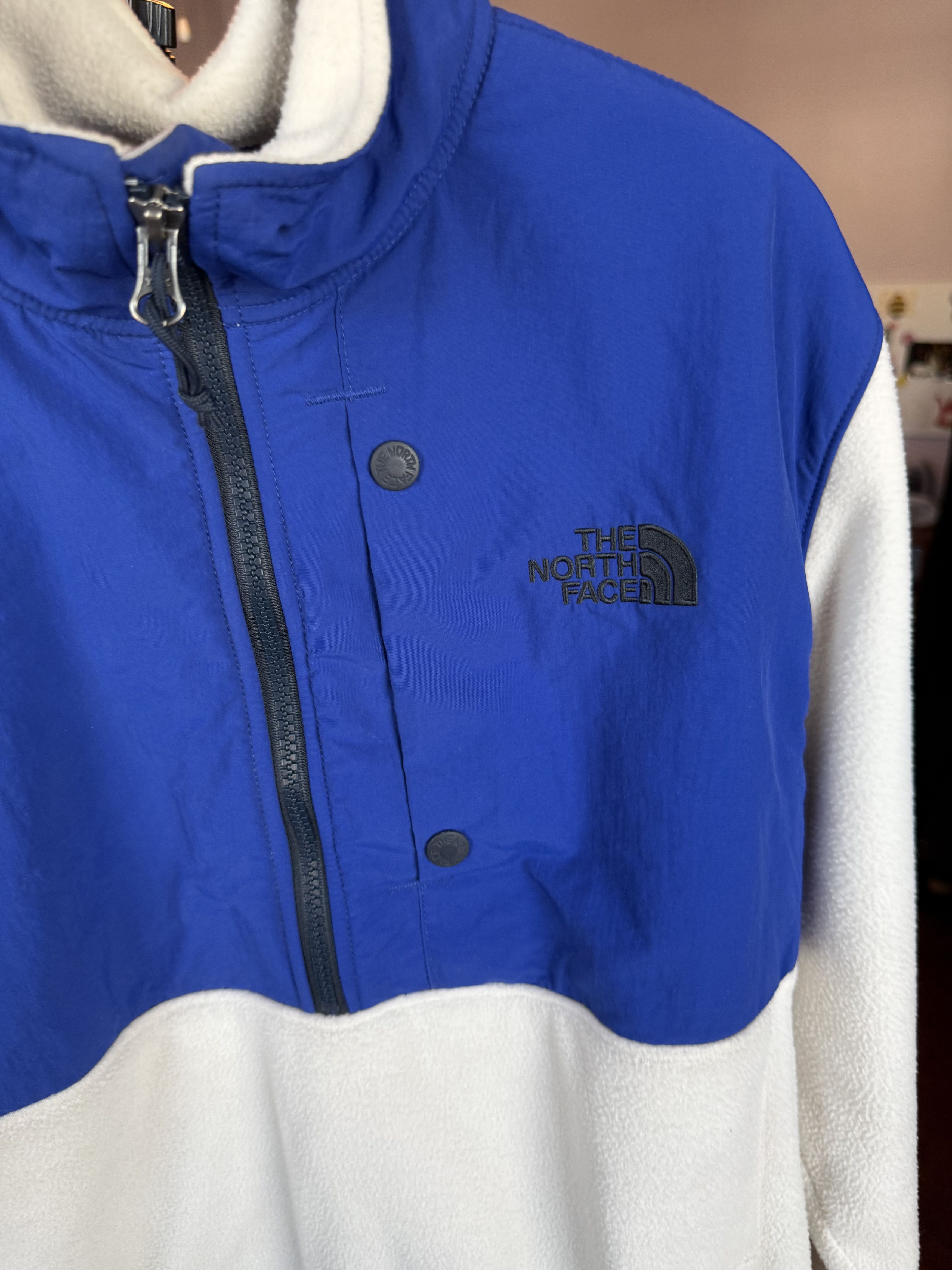 The North Face The North Face Blue & White Fleece Quarter Zip Pullover Size Size US L / EU 52-54 / 3 - 3 Thumbnail