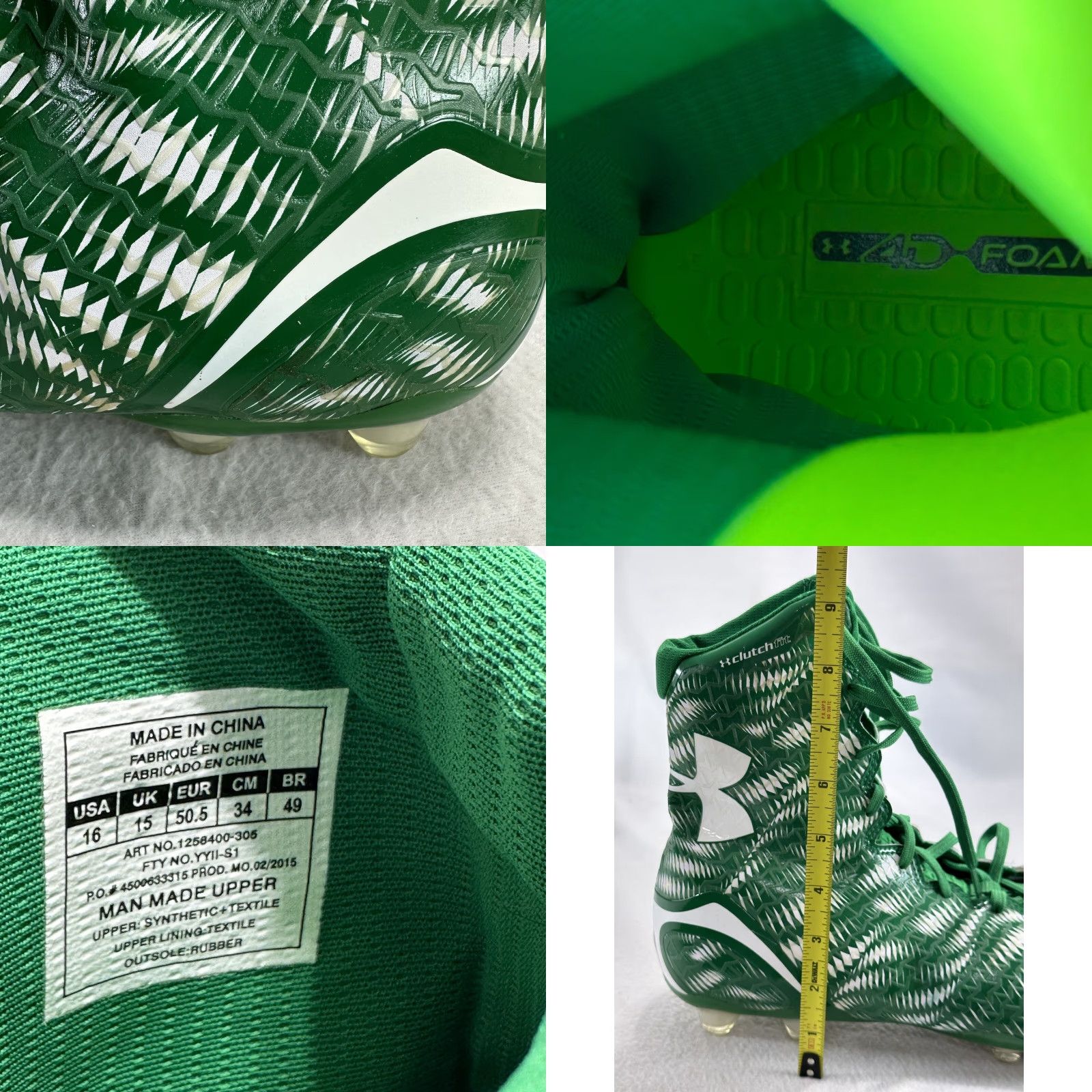 Under Armour Under Armour Highlight MC Cleats Football Men's Green 1258400-305 Sz 16 Size US 15 / EU 48 - 9 Thumbnail