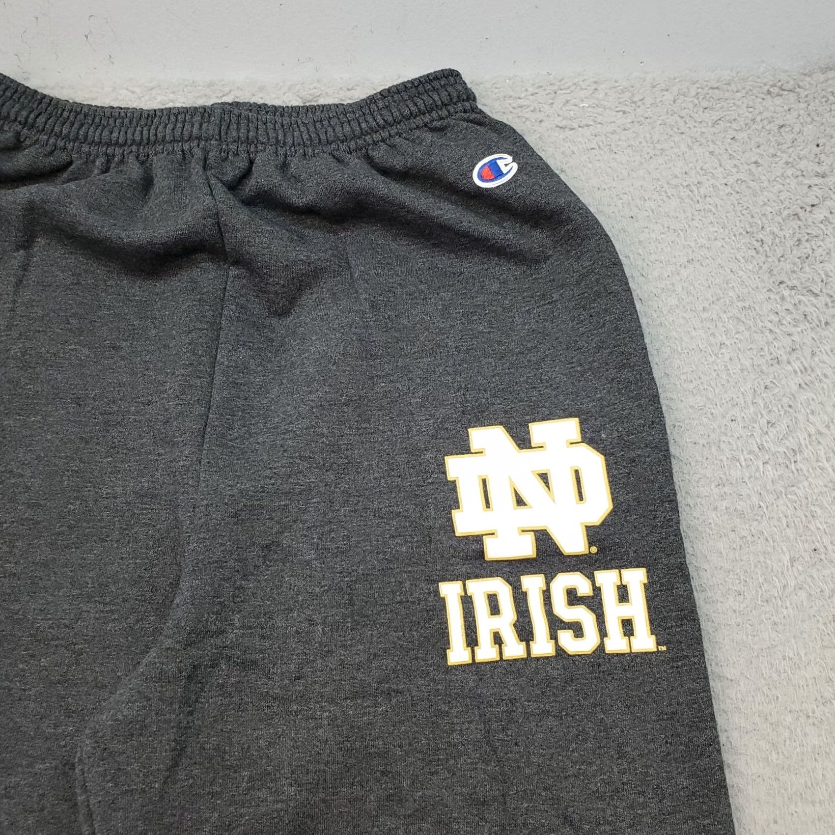 Champion Champion Sweatpants Mens M Gray University of Notre Dame Elastic Waist Straight Size US 31 - 3 Thumbnail