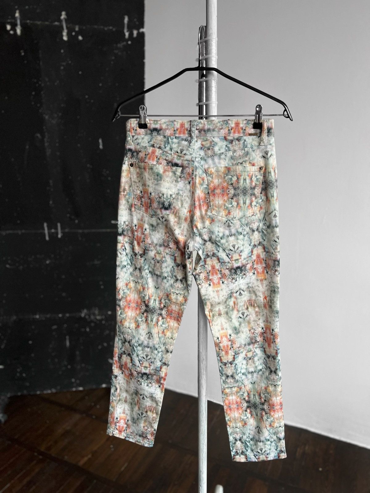 Designer × Other Cambio Womens Abstract Multicolor Cotton Trousers Pants Size 28" / US 6 / IT 42 - 3 Thumbnail