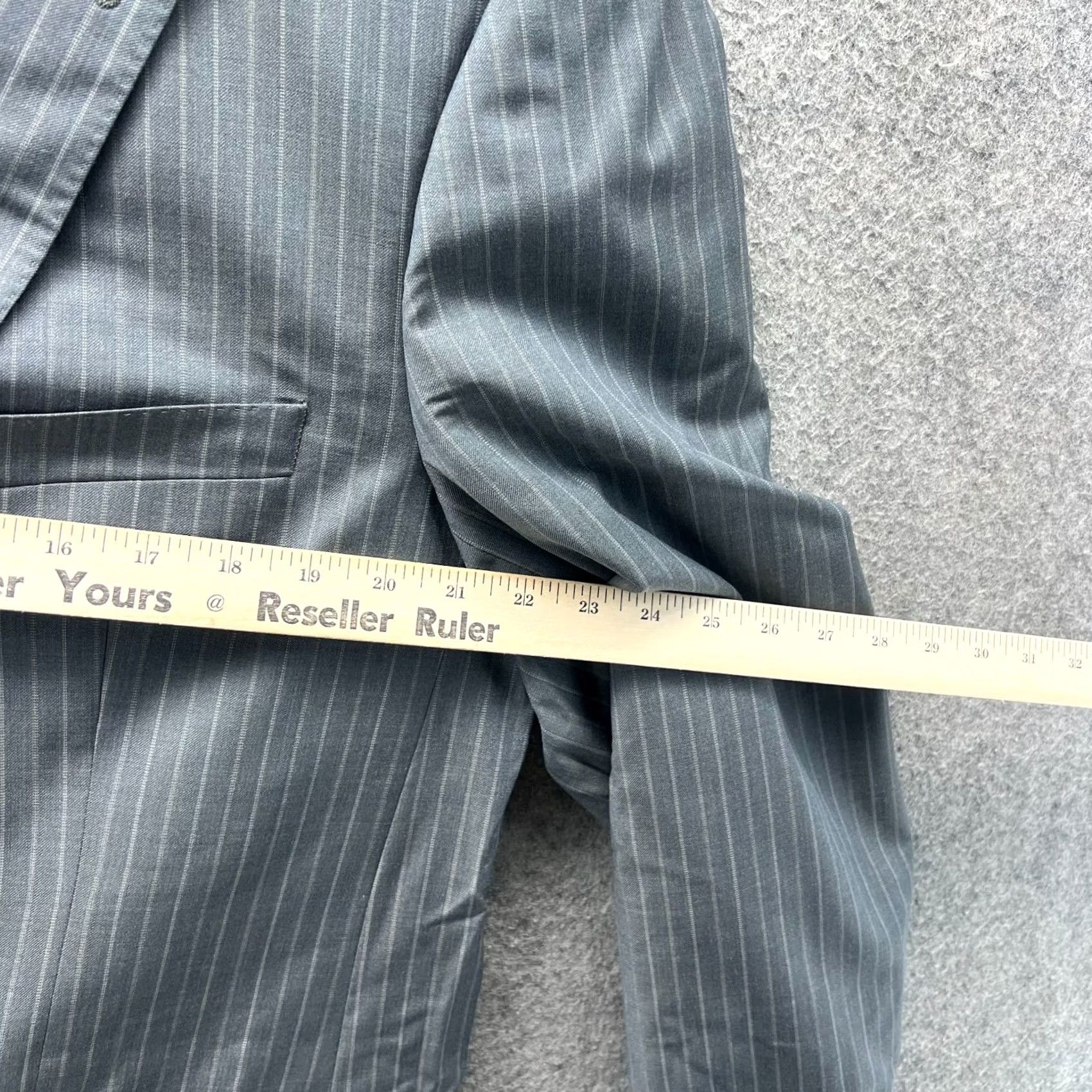 Vintage Jhane Barnes Blazer Men 44L Gray Wool 2 Button Notch Lapel Single-Breasted Sport Coat Jacket Long Tailored Vintage: No Boys, Girls, etc. Size 44R - 4 Thumbnail