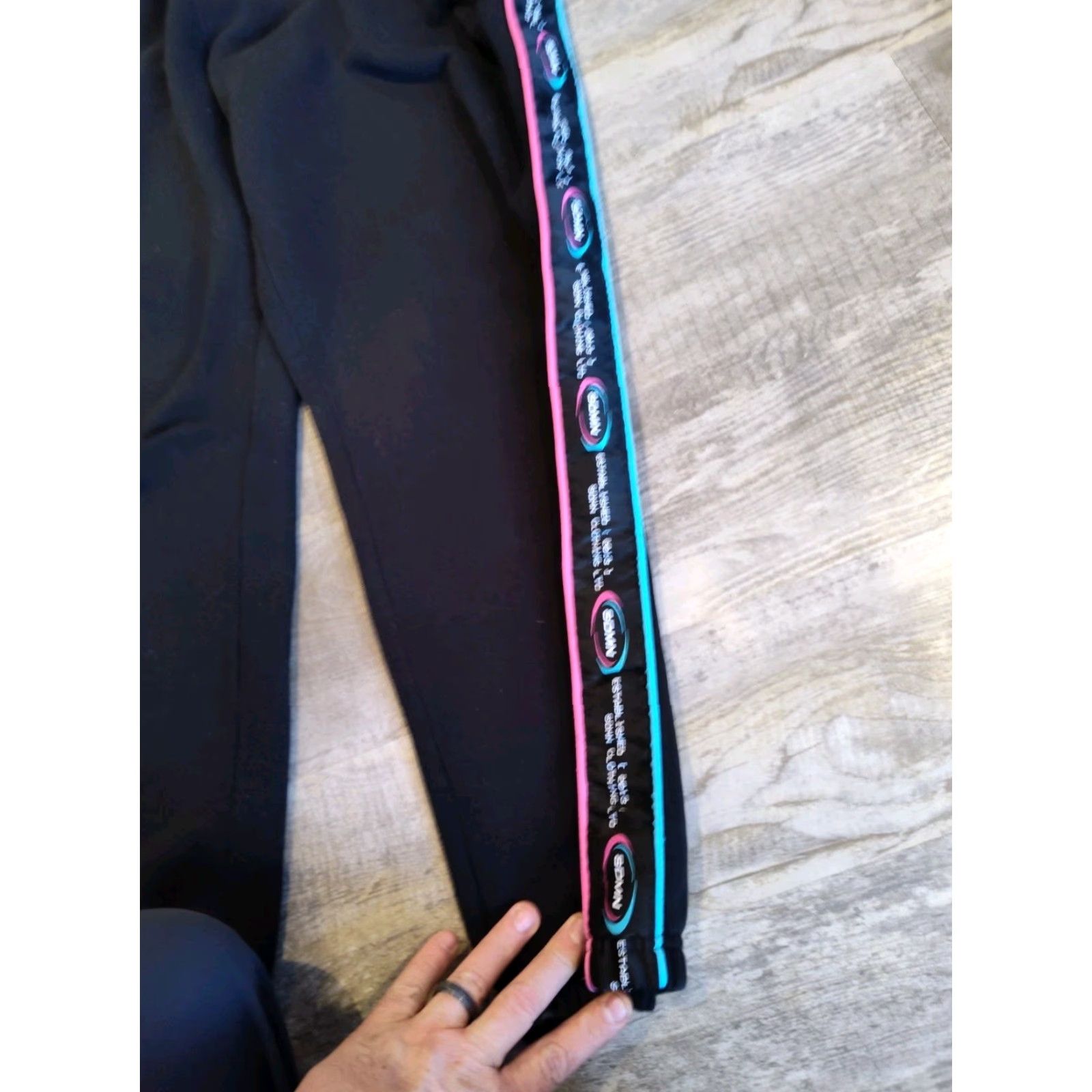 Vintage VINTAGE SDMN Sideman Sweatpants Men's XL Black Athletic Joggers Activewear Side Stripe Size US 36 / EU 52 - 5 Thumbnail