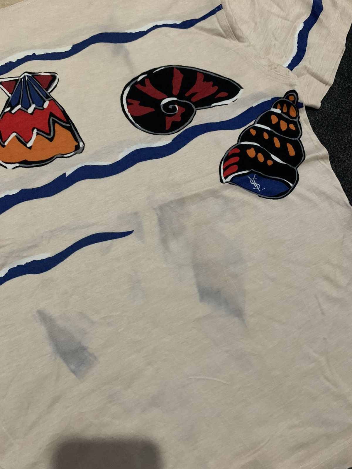 Yves Saint Laurent Vintage Yves Saint Laurent Sea Life/Seashell Print T-Shirt Size L / US 10 / IT 46 - 4 Thumbnail