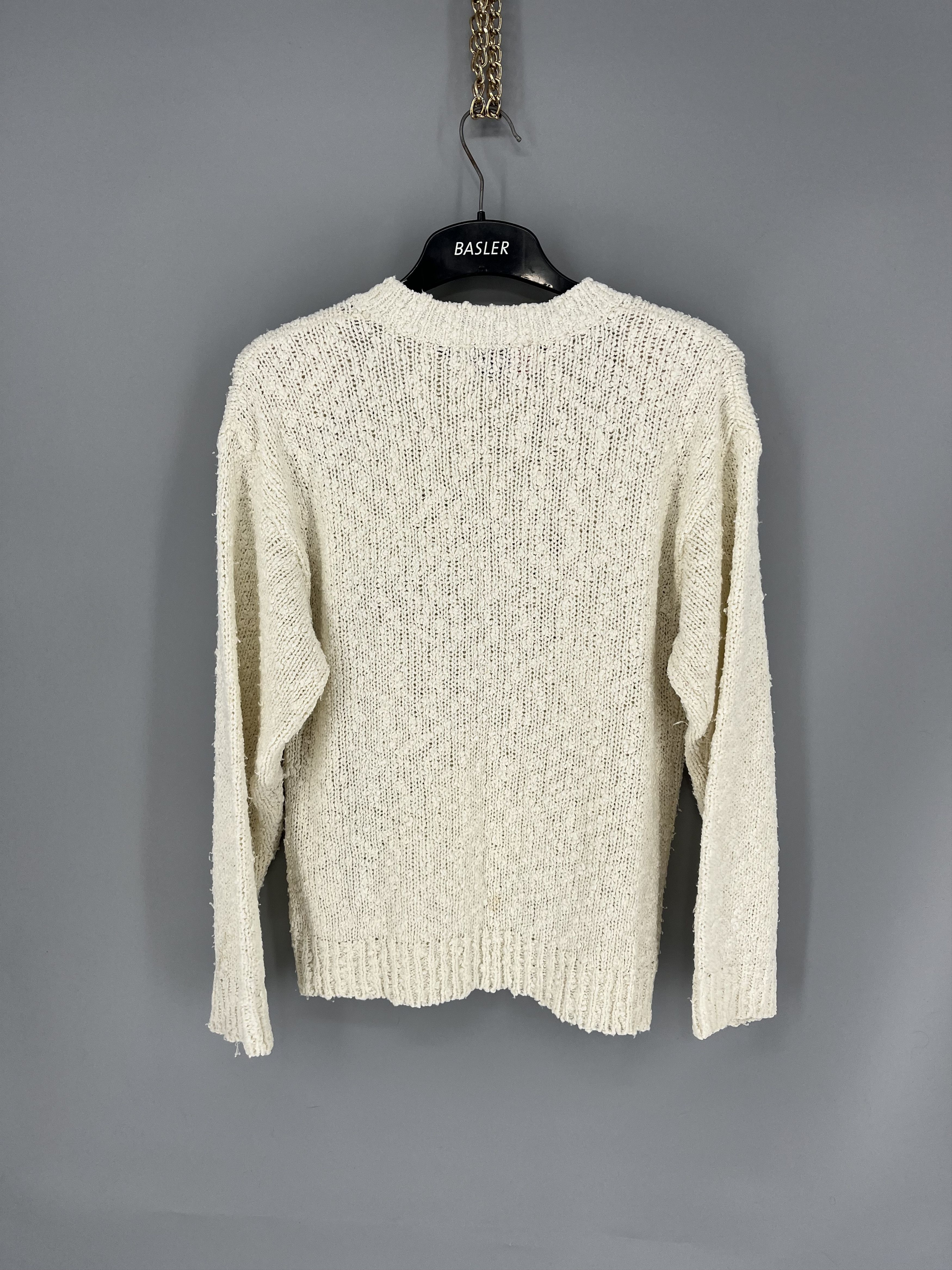 Japanese Brand Vintag BeigeLace With Flower Knitwear Sweater Made in Korea Size M / US 6-8 / IT 42-44 - 11 Thumbnail