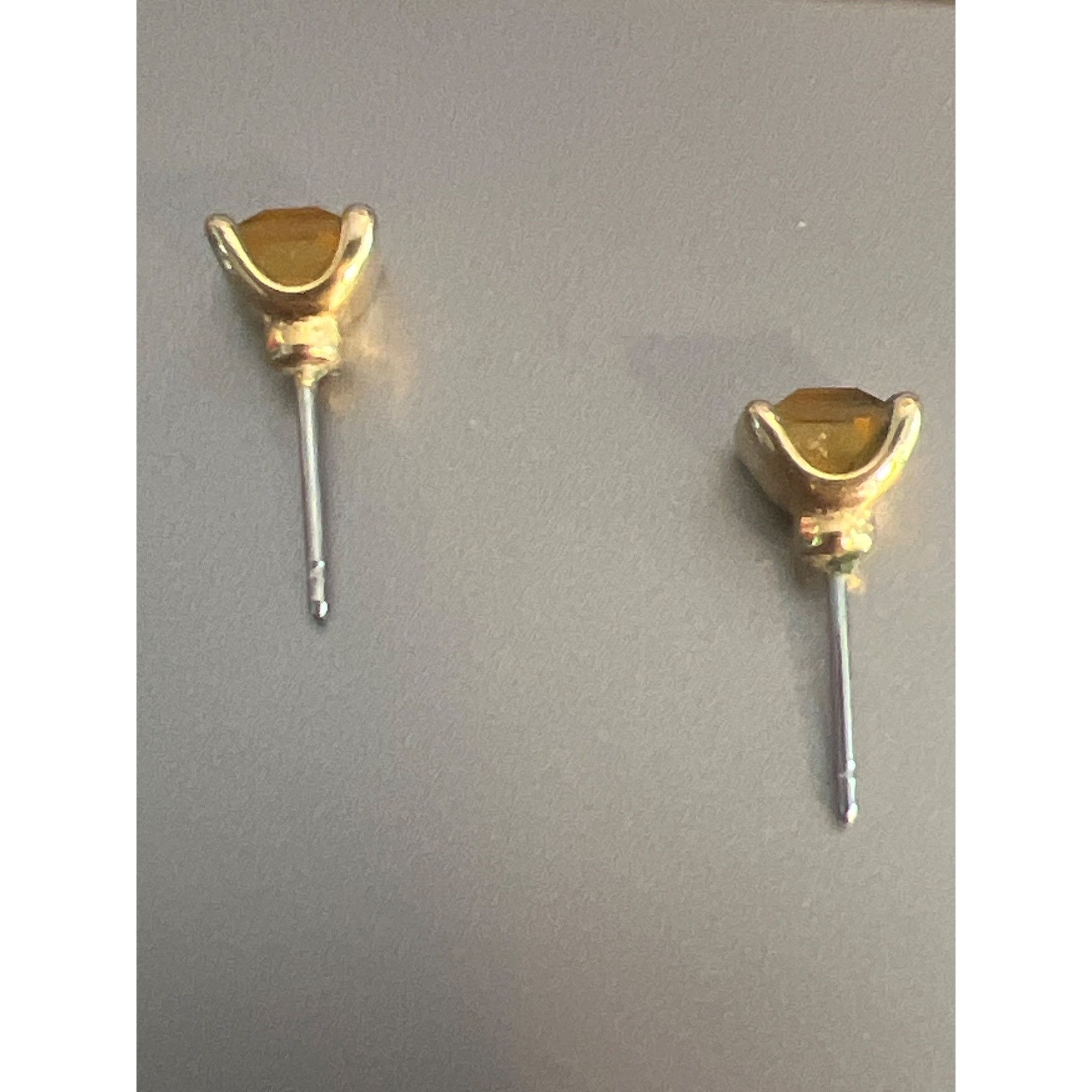 Other Vintage Gold Tone Stud Earrings Yellow Crystal Rhinestones P Size ONE SIZE - 4 Thumbnail